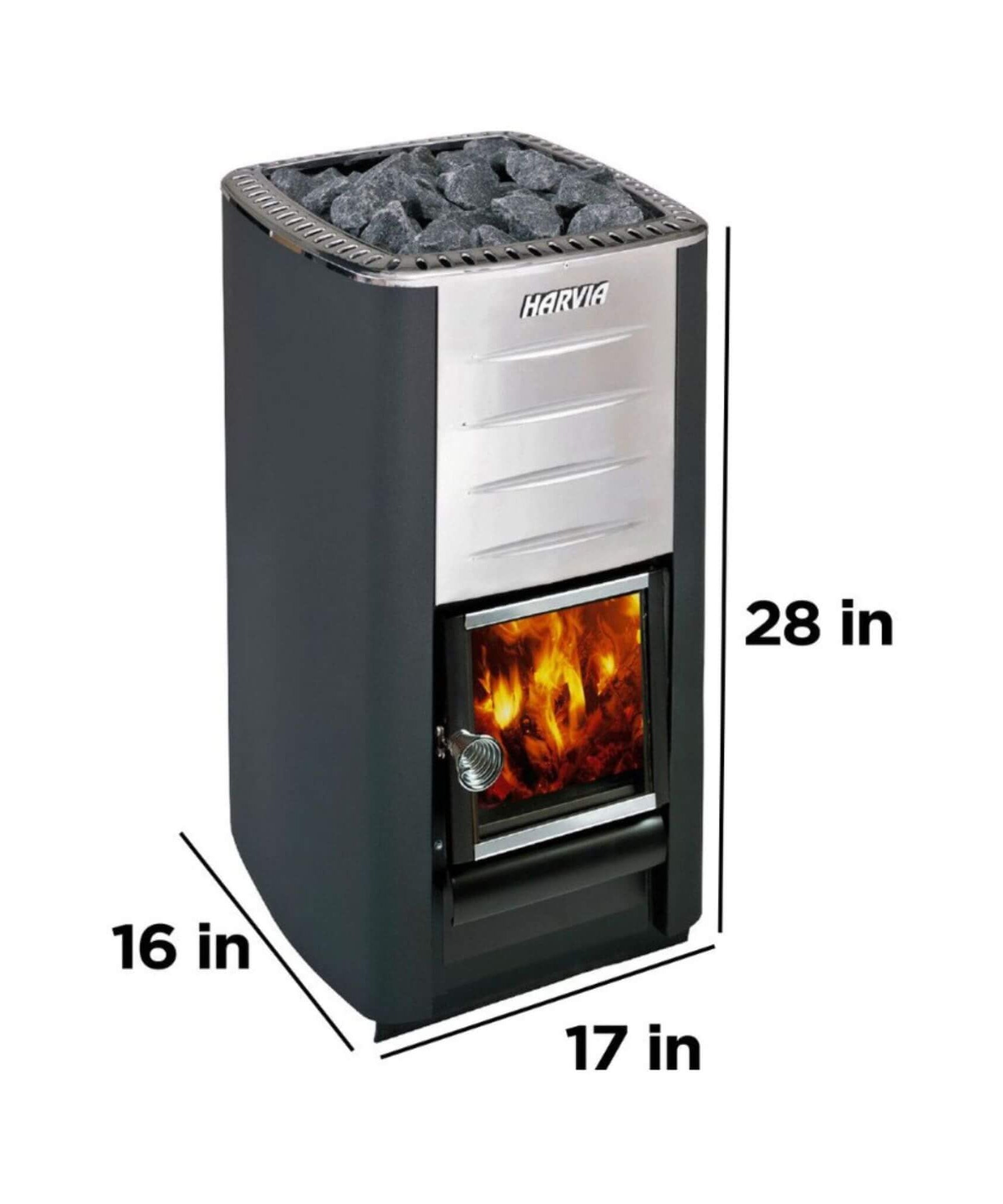 Harvia M3 16.5KW Premium Wood-Burning Sauna Heater Stove With Sauna Stones [WKM3] (SAK41720)