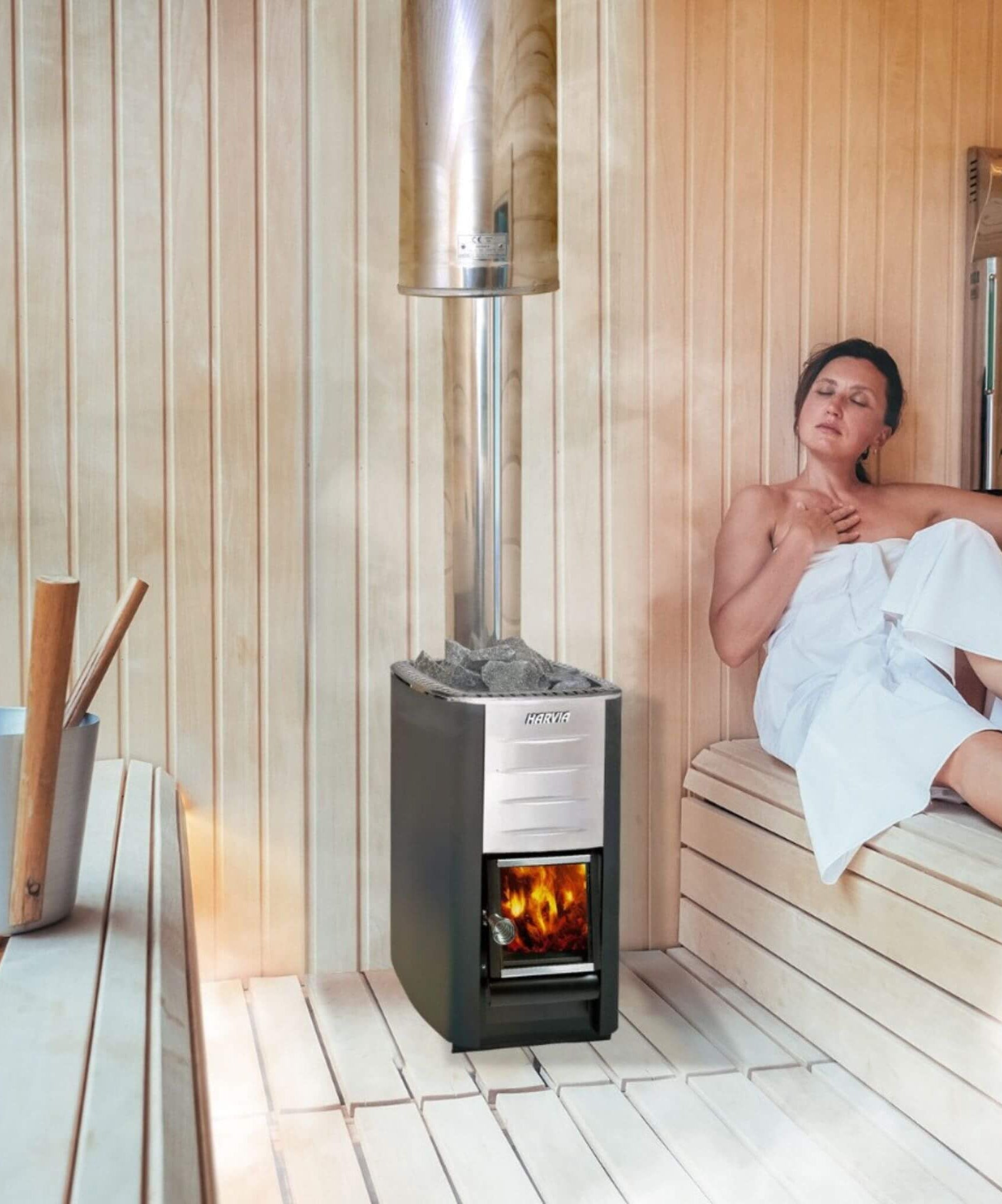 Harvia M3 16.5KW Premium Wood-Burning Sauna Heater Stove With Sauna Stones [WKM3] (SAK41720)