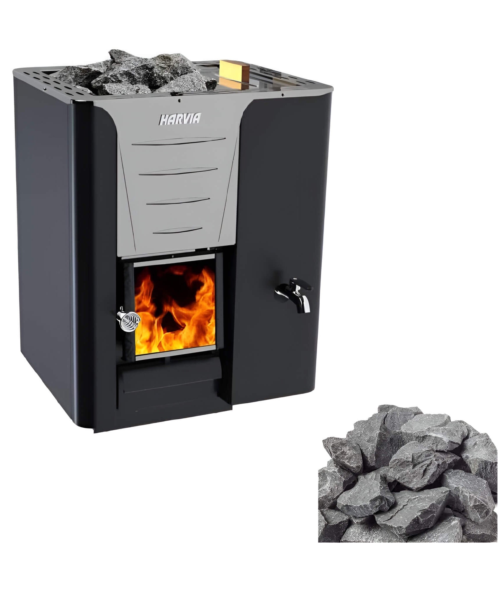 Harvia Pro 20 LS/RS 24.1KW Sauna Wood Stove With Water Tank & Sauna Stones [WK200LS/RS] (SAK27456)