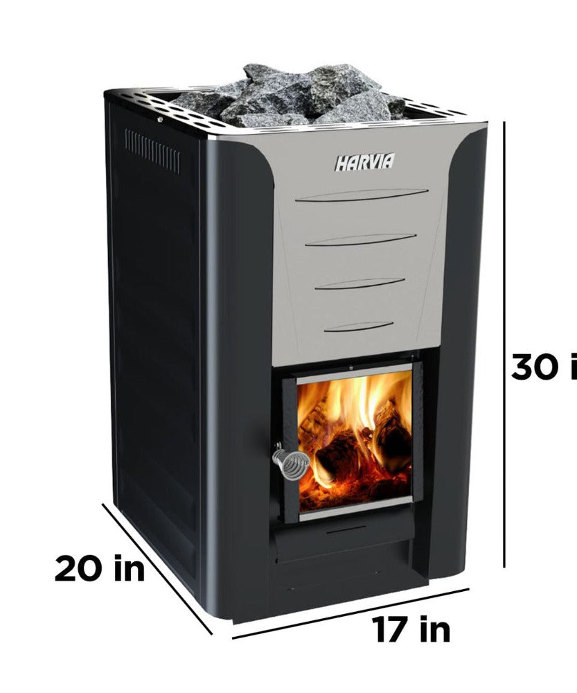 Harvia Pro 20 Premium Wood-Burning Sauna Heater Stove Package [PRO20-PKG] (SAK15748)