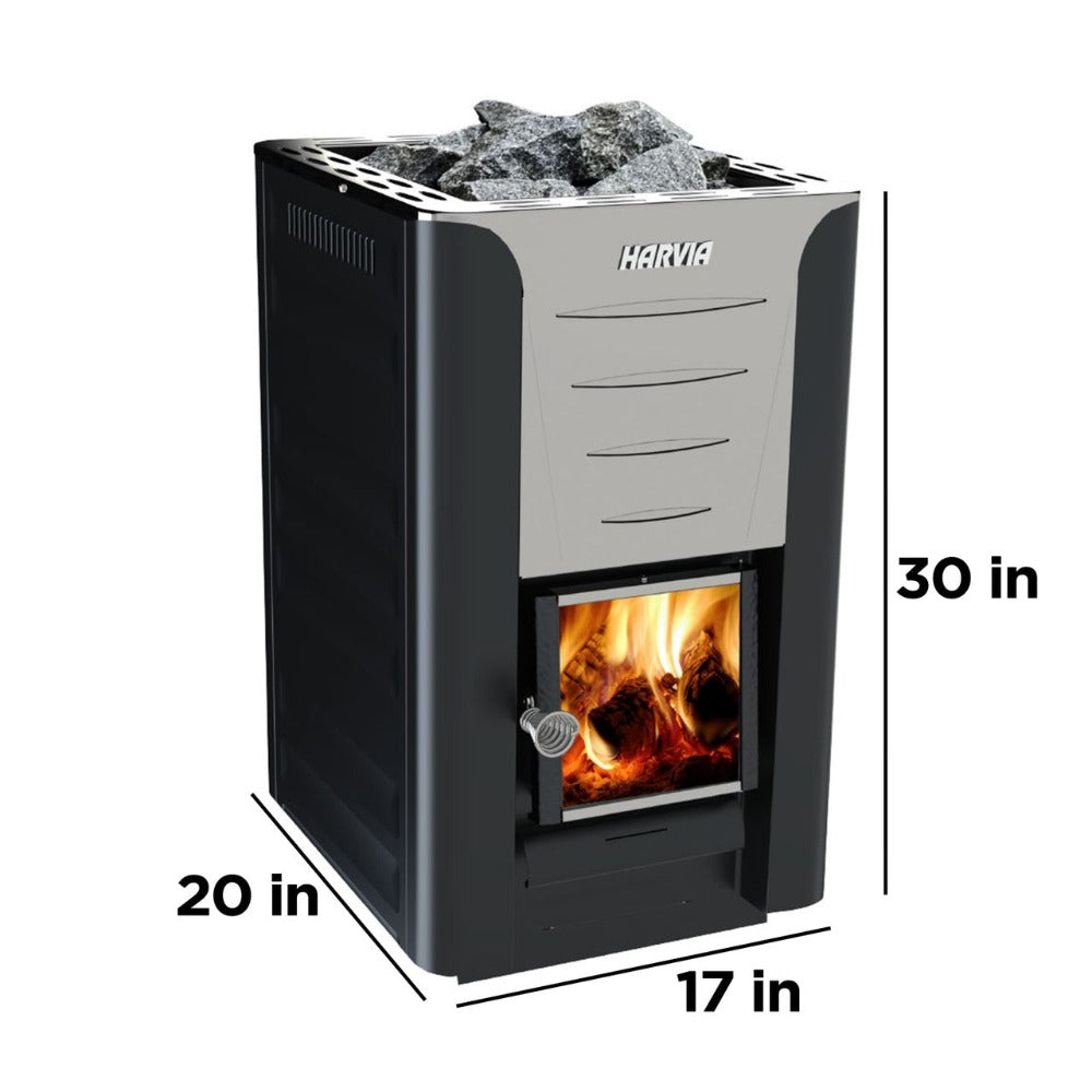 Harvia Pro 20 Premium Wood-Burning Sauna Heater Stove Package [PRO20-PKG] (SAK15748)
