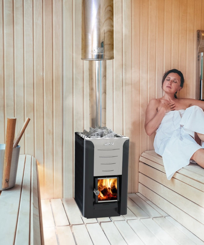 Harvia Pro 20 Premium Wood-Burning Sauna Heater Stove Package [PRO20-PKG] (SAK15748)