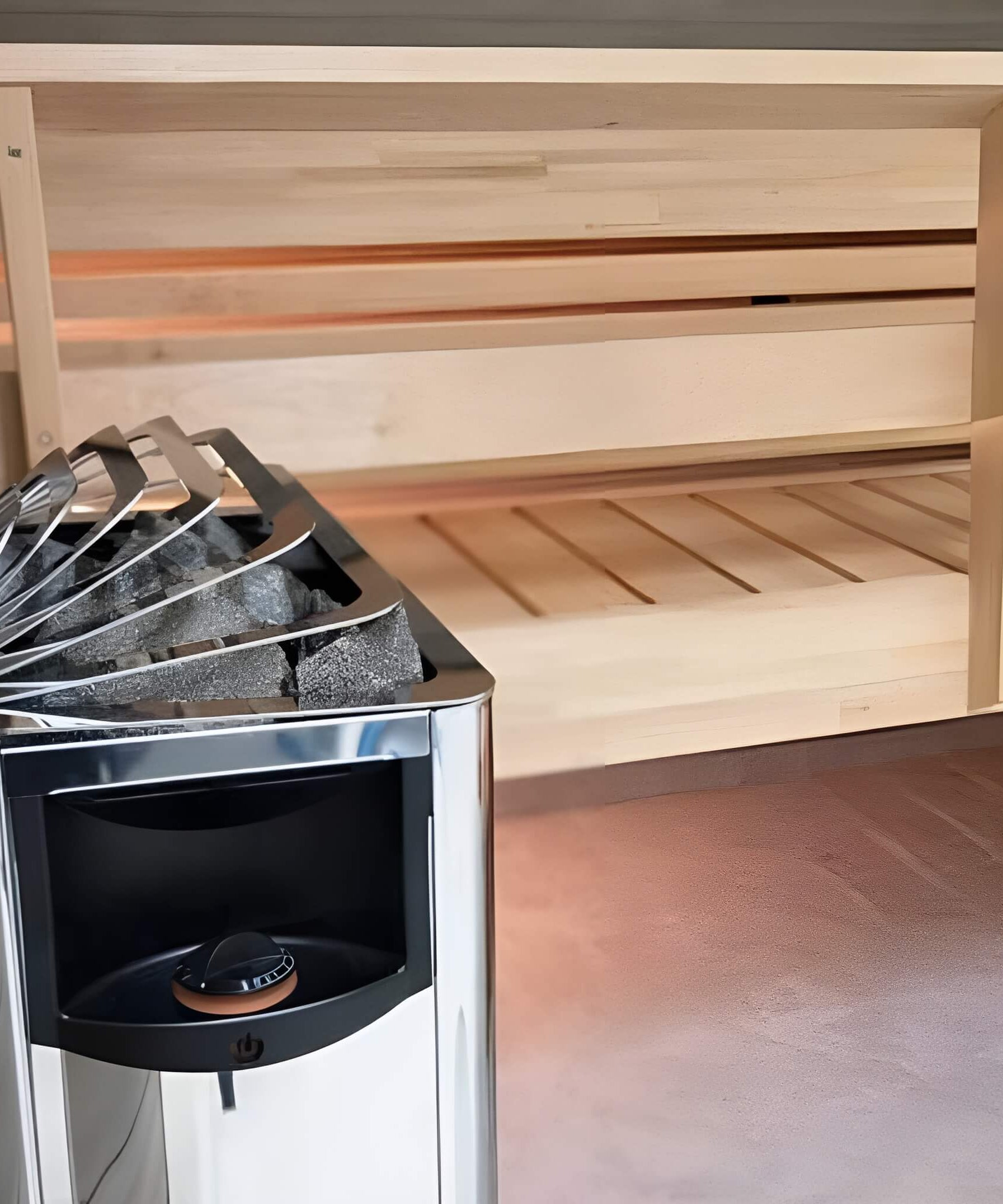 Harvia The Wall Stainless Steel Built-In Wall Mount Sauna Heater With Illuminated Controls & Sauna Stones [SW60/80] (SAK21467)