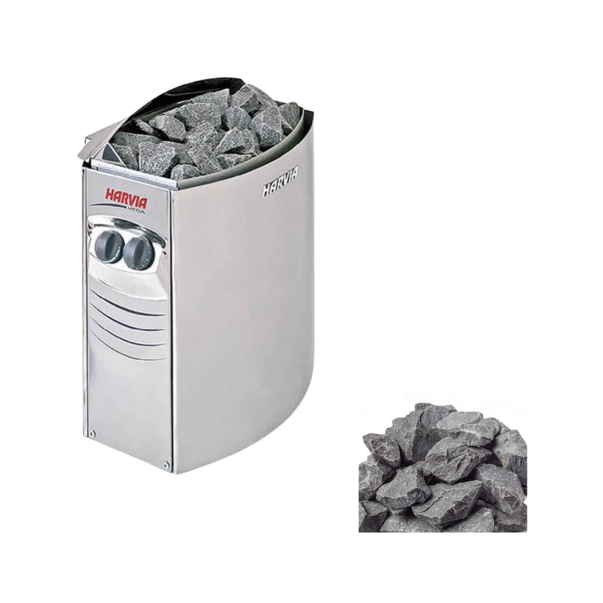 Harvia Vega Compact Electric Steel Sauna Heater With Sauna Stones [VC1700/1900/3500] (SAK48271)
