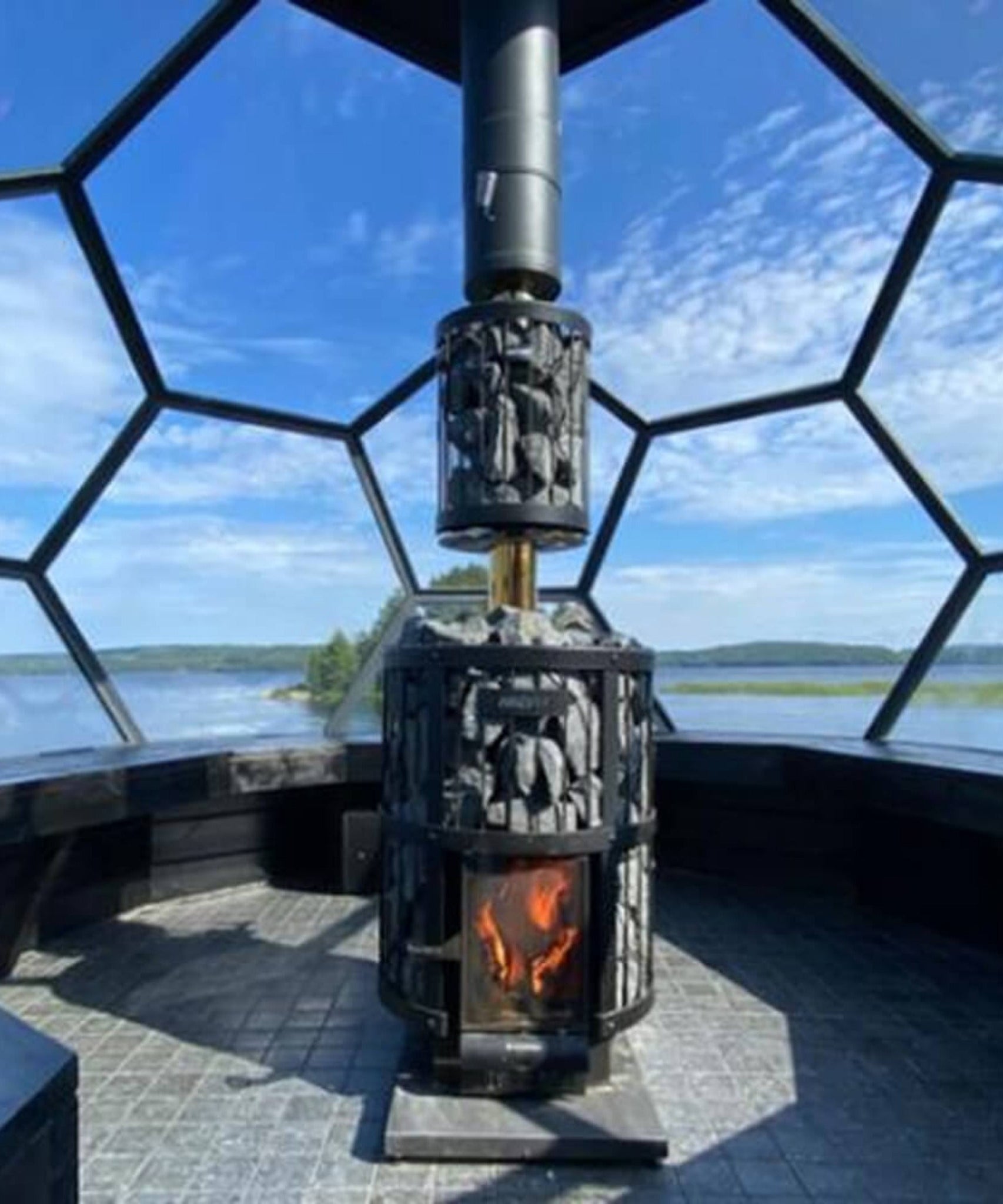 Cozy Heat Wood-Burning Floor Mount Sauna Stove With Chimney Kit And Sauna Stones [COZY] (SAK57382)