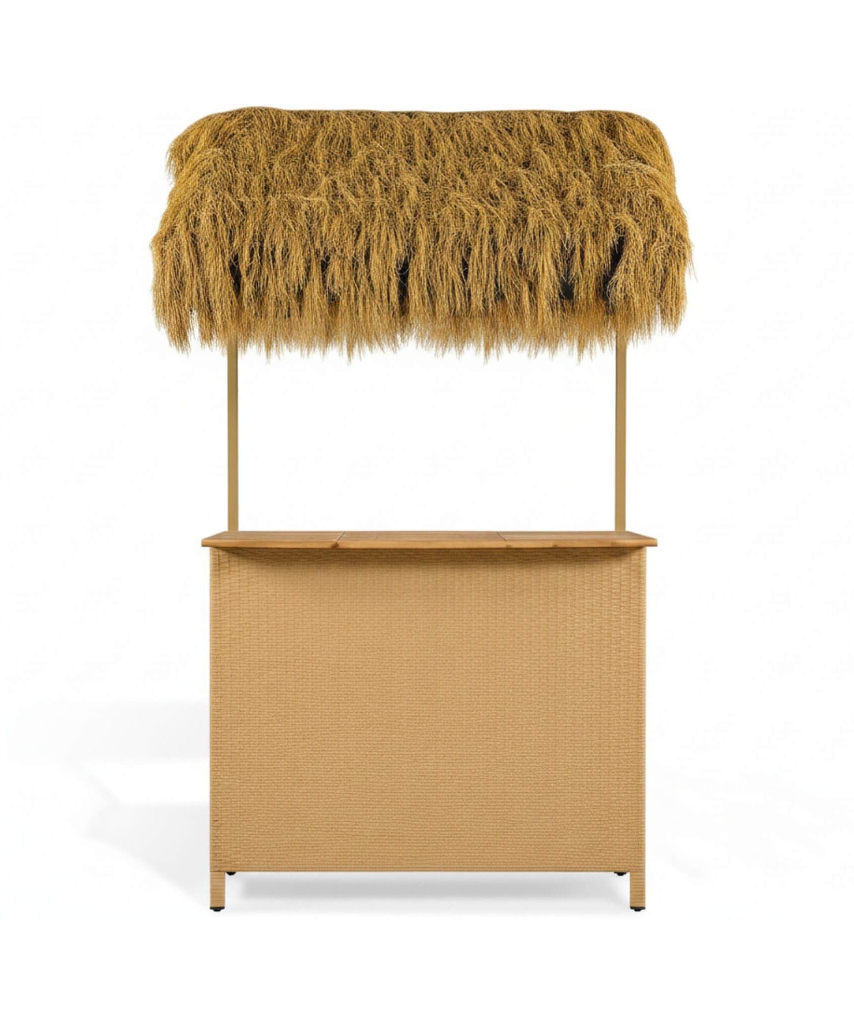 Alora 3-Piece Hawaiian Bar-Height Patio Set With Grass Canopy And Stools (SAK63047)
