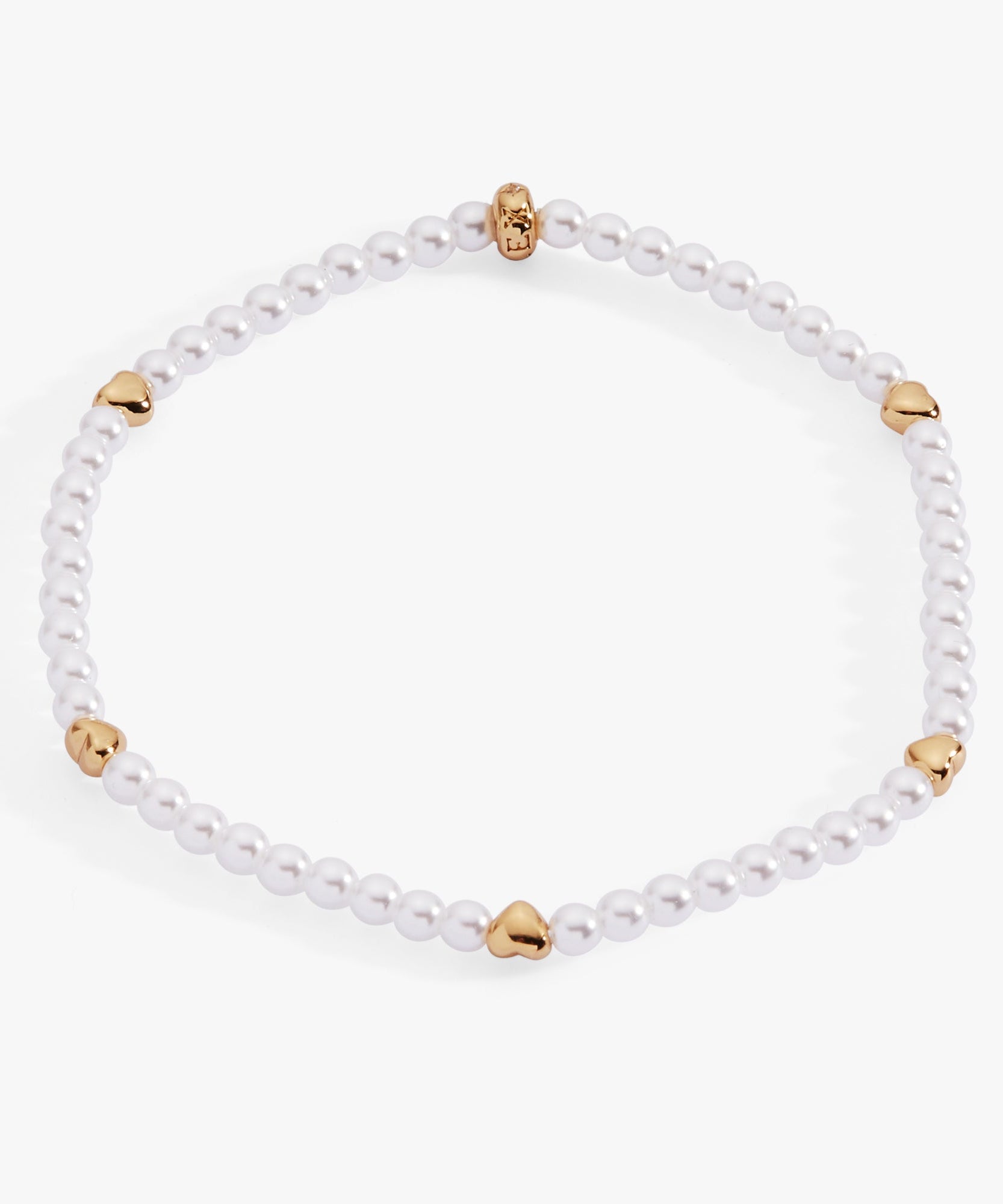 Heart and Pearl Stretch Bracelet