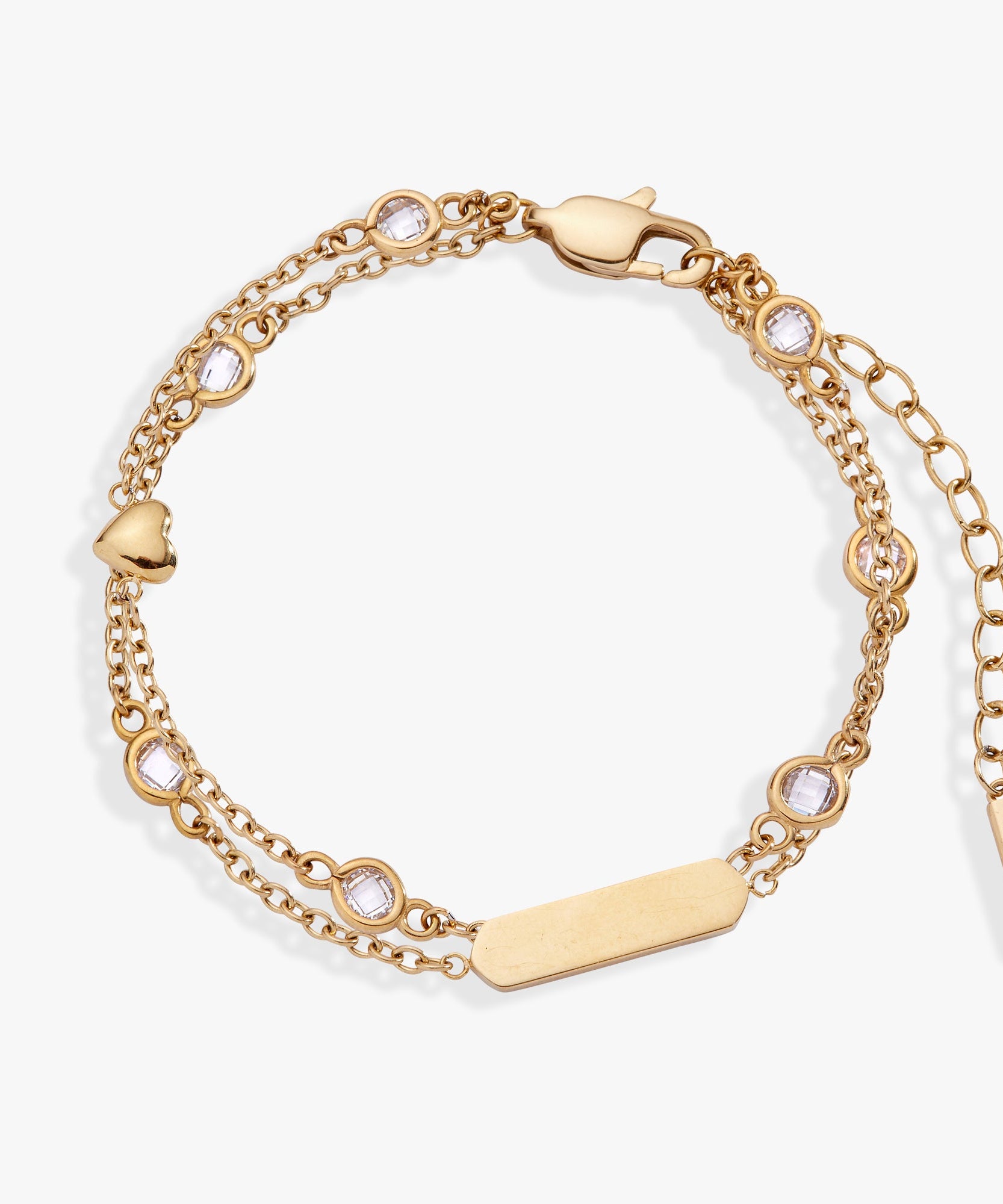 Heart Chain Double Strand Bracelet