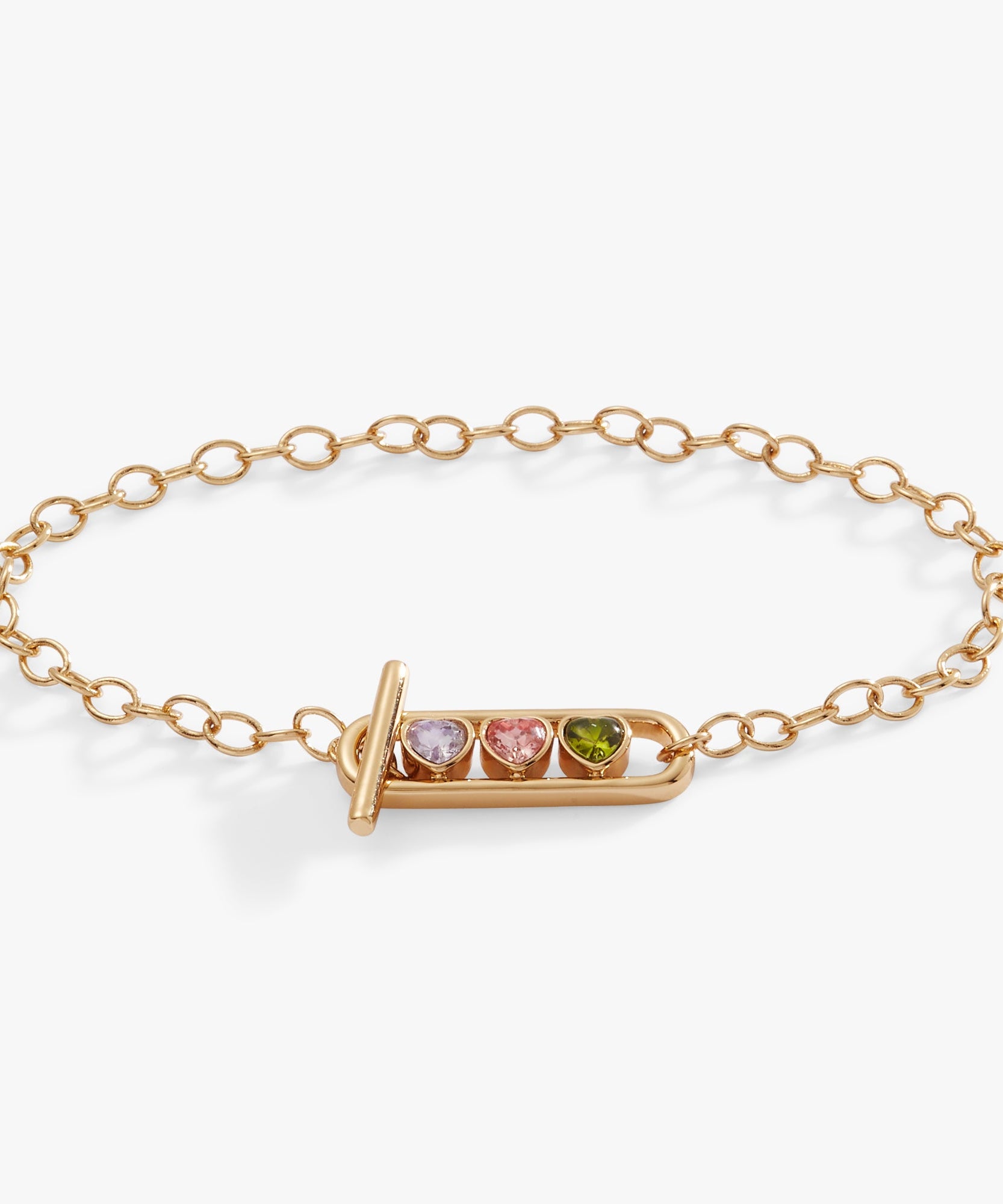 Heart Crystal Toggle Bracelet