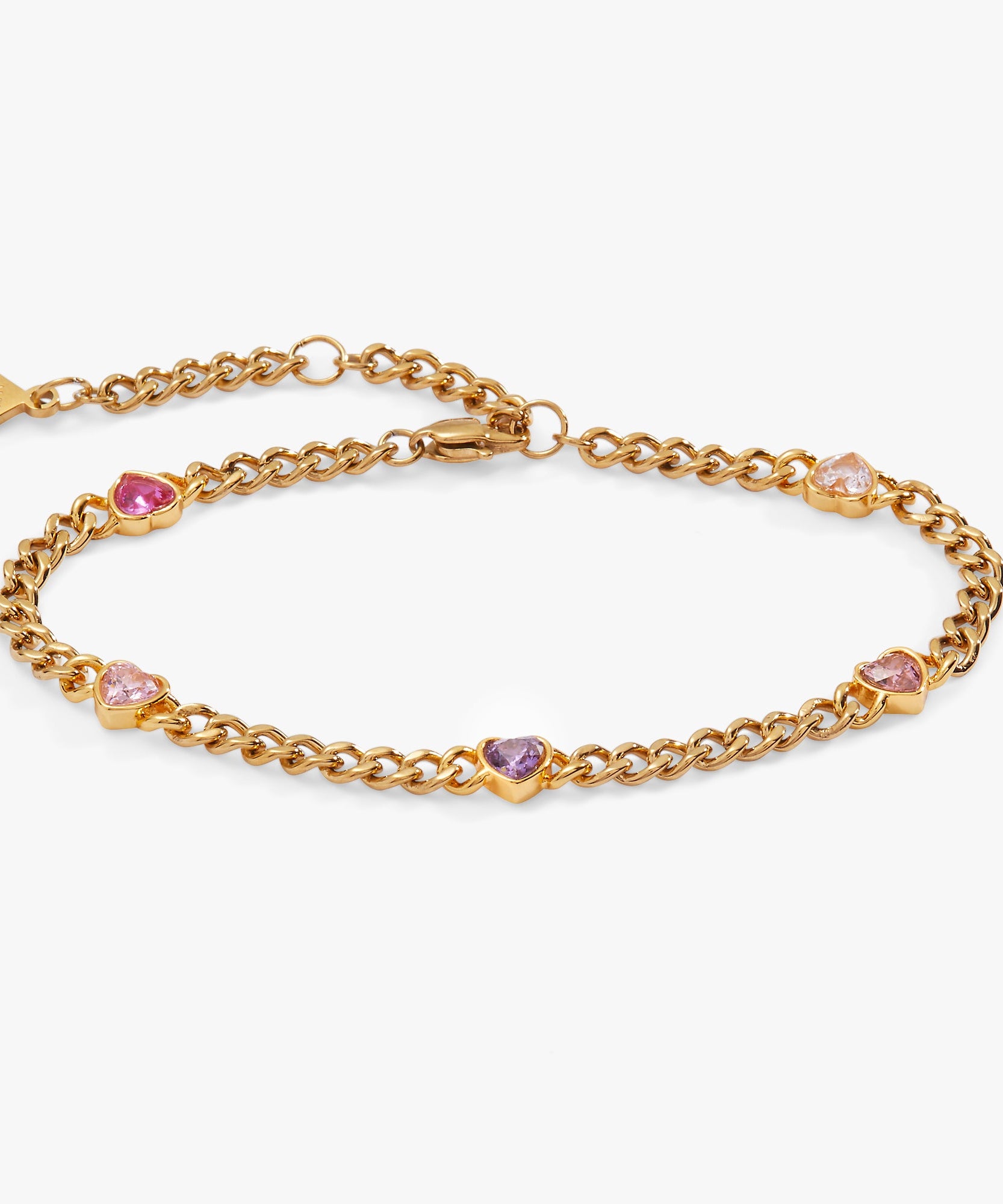 Heart Curb Chain Bracelet