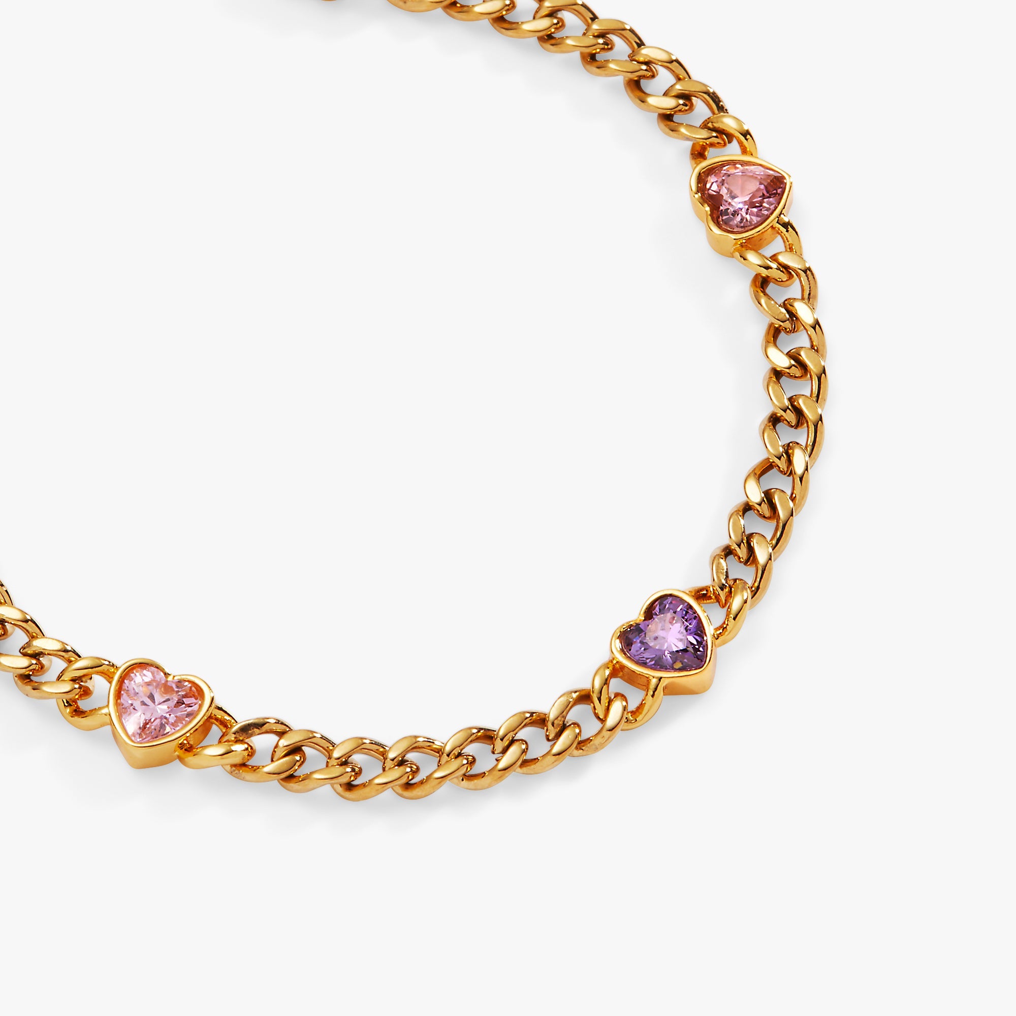 Heart Curb Chain Bracelet