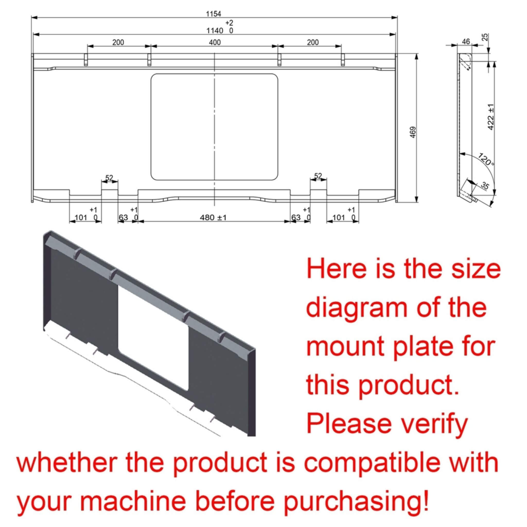 Heavy-Duty 1/2 Yard Cement And Concrete Bucket Skid Steer Attachment (SAK49063)