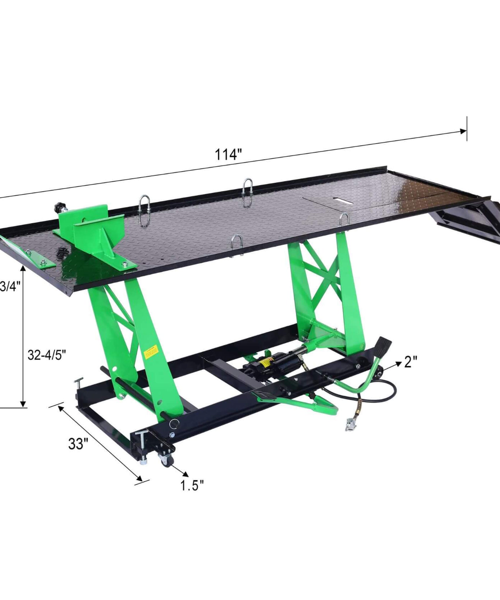 Heavy-Duty 1000LBS Air Hydraulic Motorcycle ATV Lift Jack Table (SAK78351)