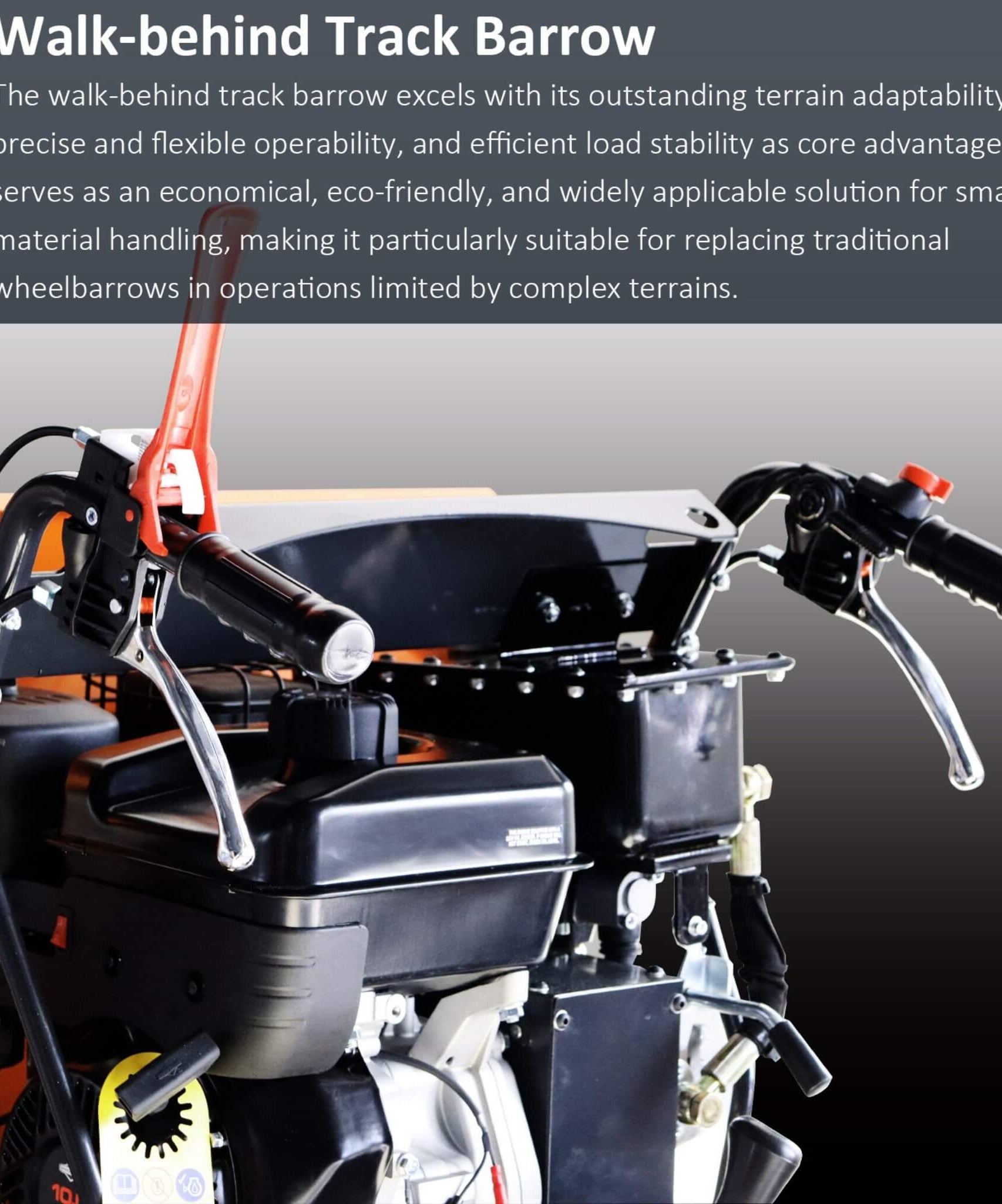 Heavy-Duty 1100LBS 10HP Gas-Powered Track Barrow With Hydraulic Assist (SAK48291)