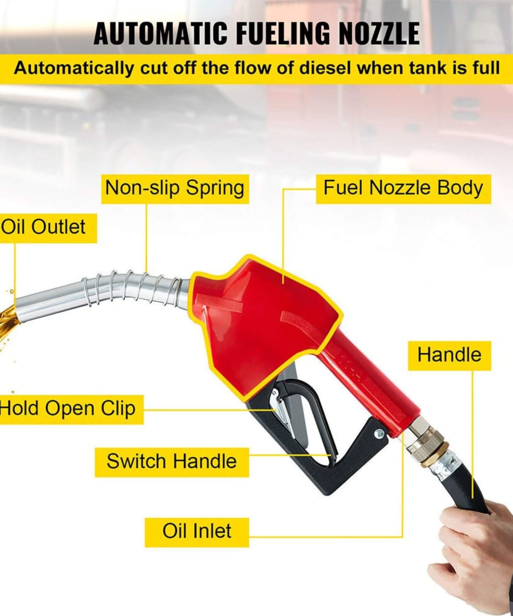 Heavy-Duty 116 Gal Portable Diesel Fuel Transfer Tank With Automatic Pump & Hose (SAK77594)
