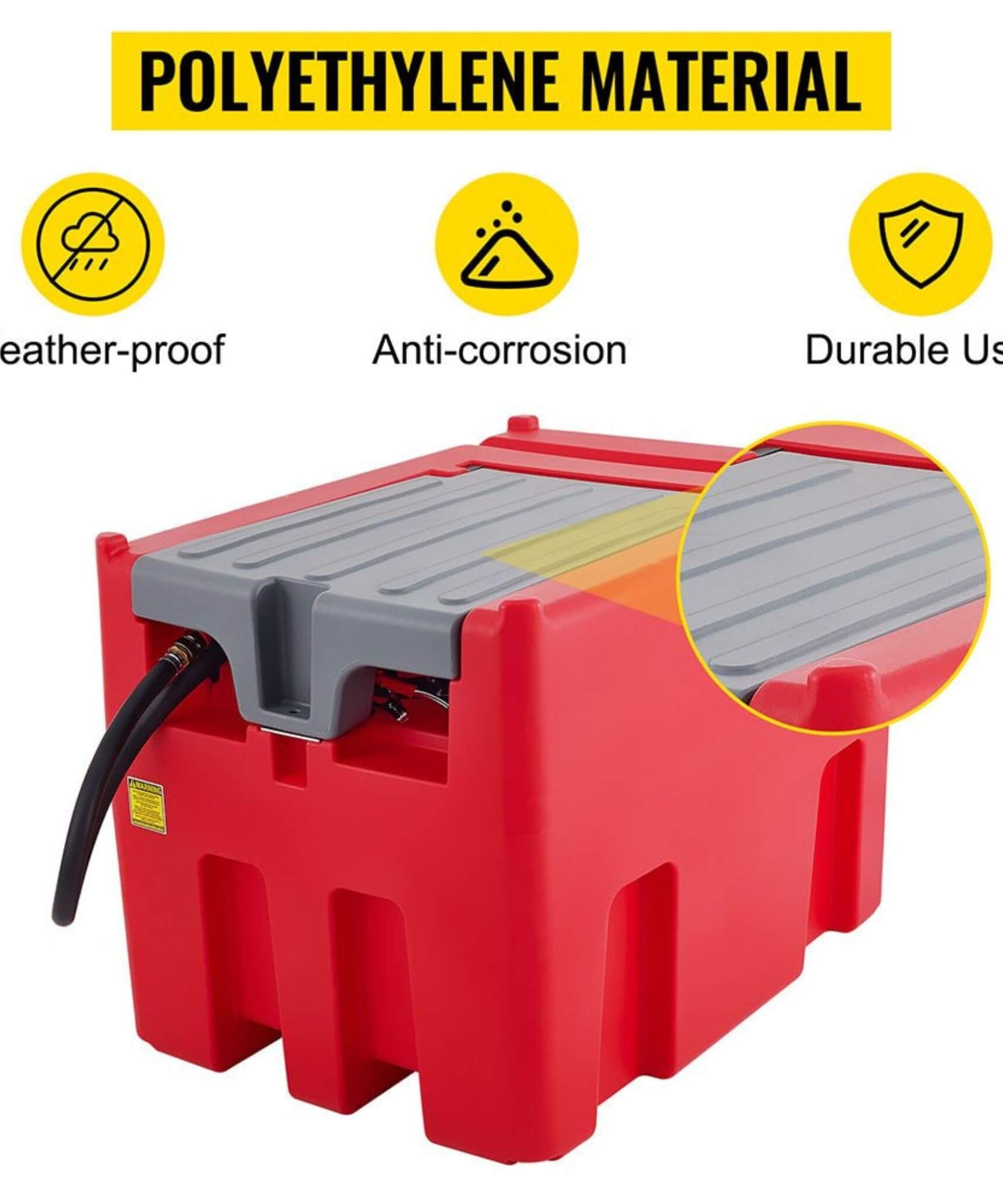 Heavy-Duty 116 Gal Portable Diesel Fuel Transfer Tank With Automatic Pump & Hose (SAK77594)