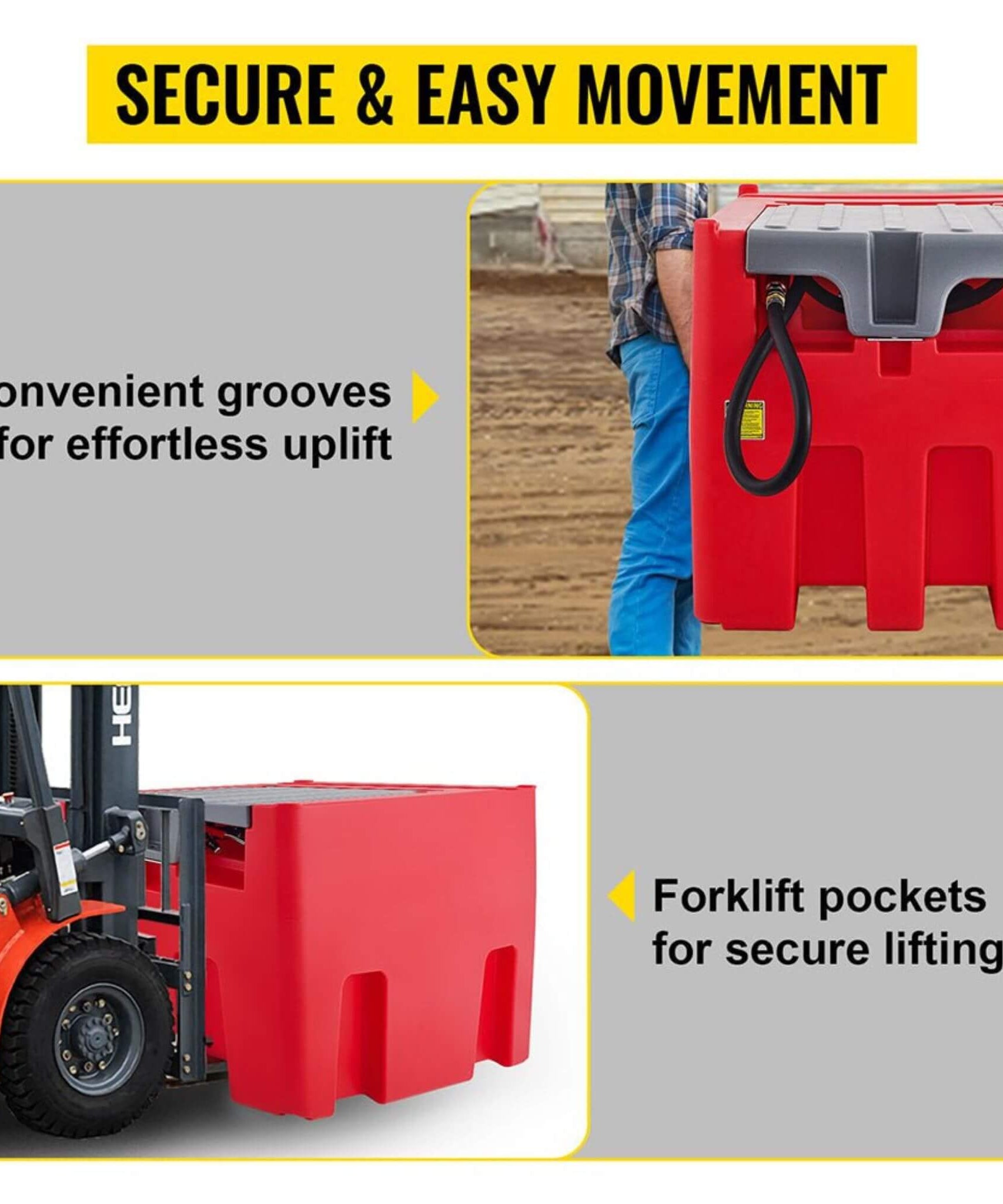 Heavy-Duty 116 Gal Portable Diesel Fuel Transfer Tank With Automatic Pump & Hose (SAK77594)