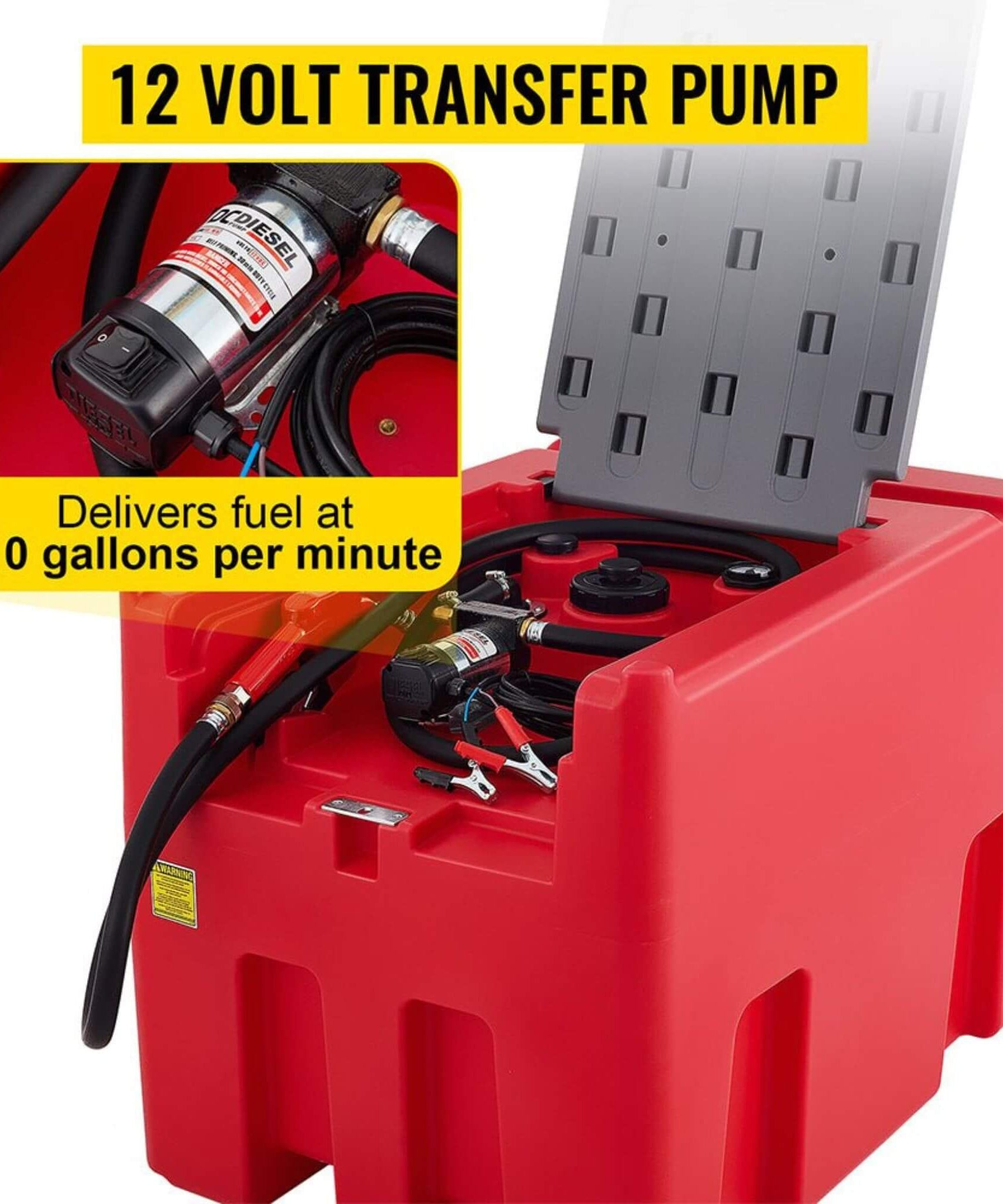 Heavy-Duty 116 Gal Portable Diesel Fuel Transfer Tank With Automatic Pump & Hose (SAK77594)