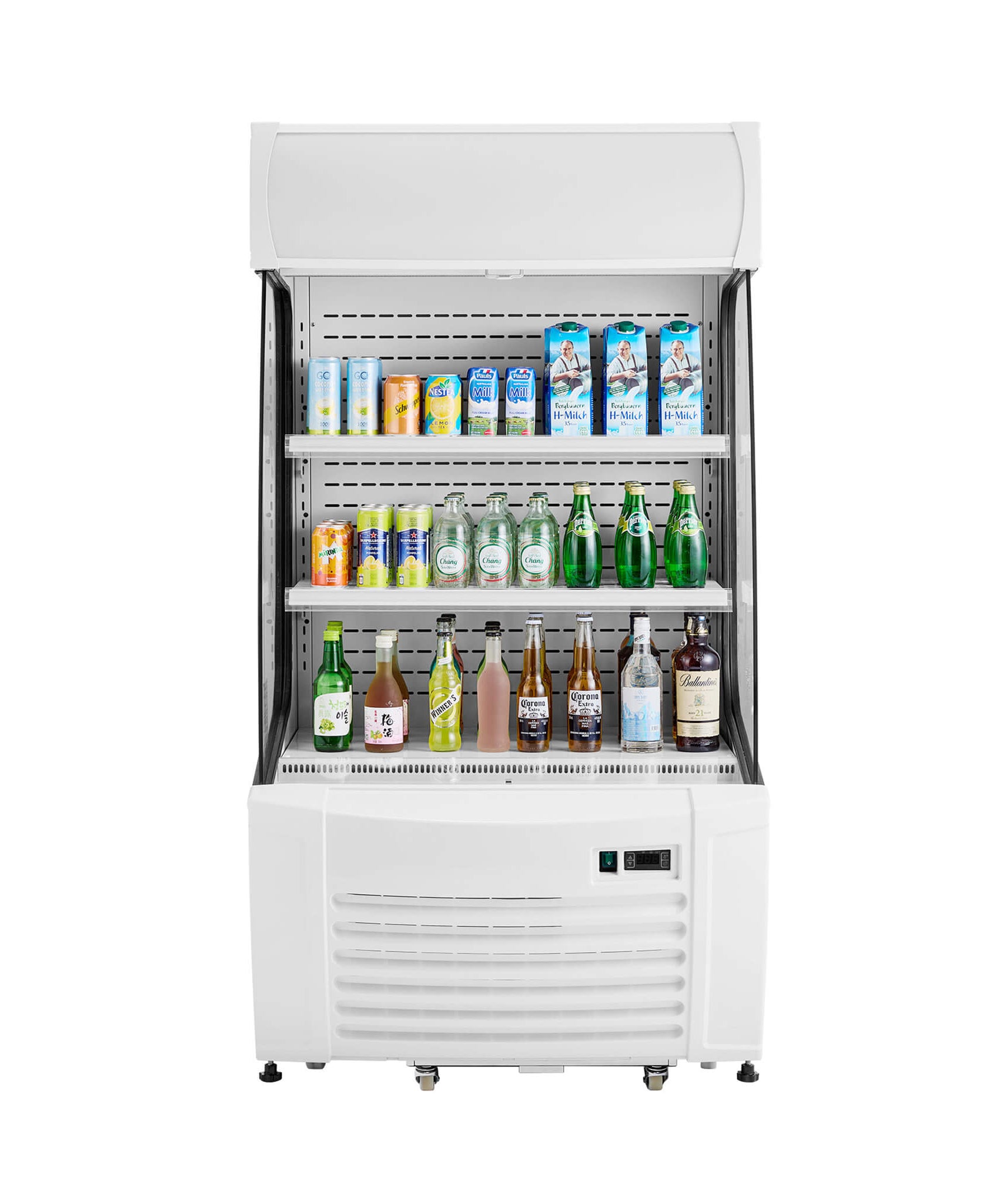 Heavy-Duty 12 Cu.Ft 2-Tier Open-Air Industrial Display Merchandiser Cooler (SAK14832)