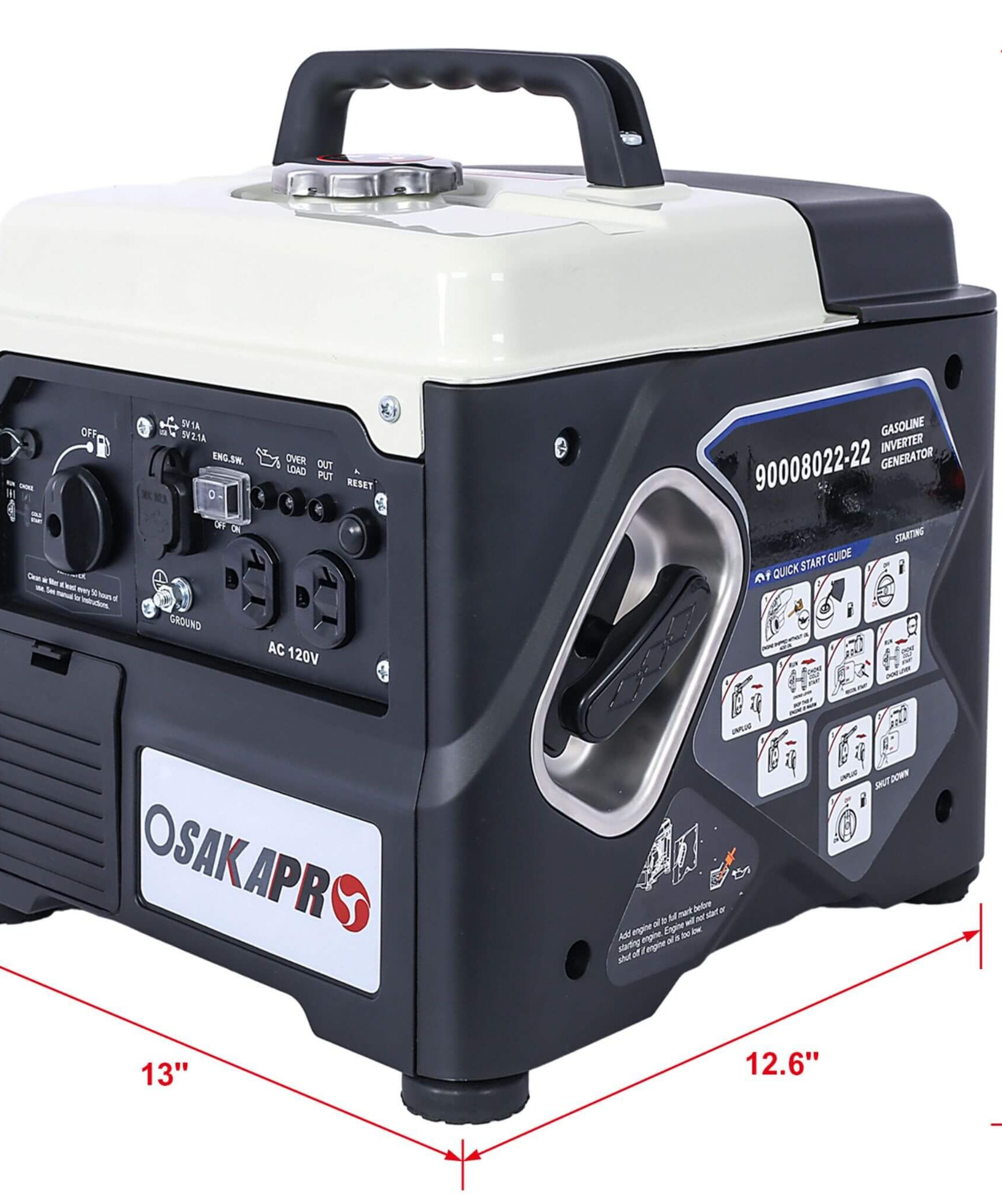 Heavy-Duty 1200W Ultra-Quiet Portable Gas Engine Inverter Generator (SAK54675)