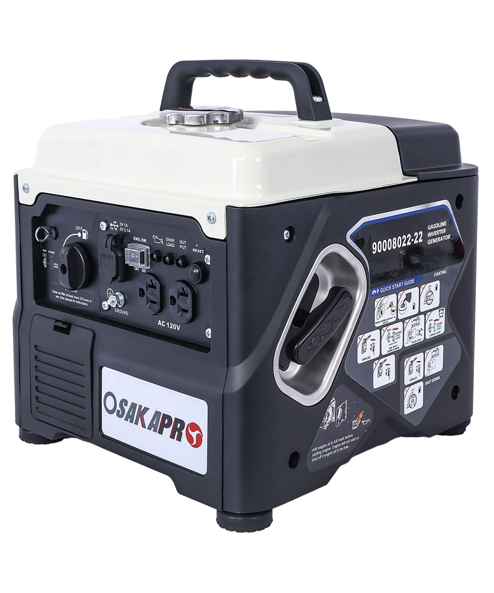 Heavy-Duty 1200W Ultra-Quiet Portable Gas Engine Inverter Generator (SAK54675)