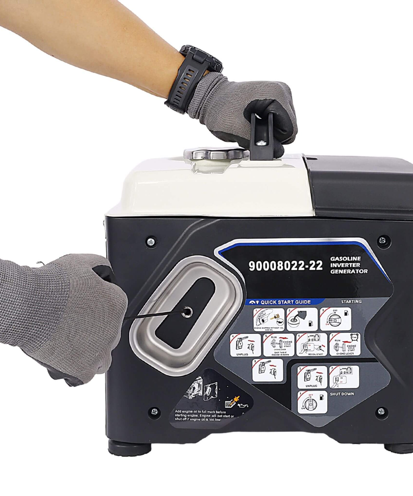 Heavy-Duty 1200W Ultra-Quiet Portable Gas Engine Inverter Generator (SAK54675)