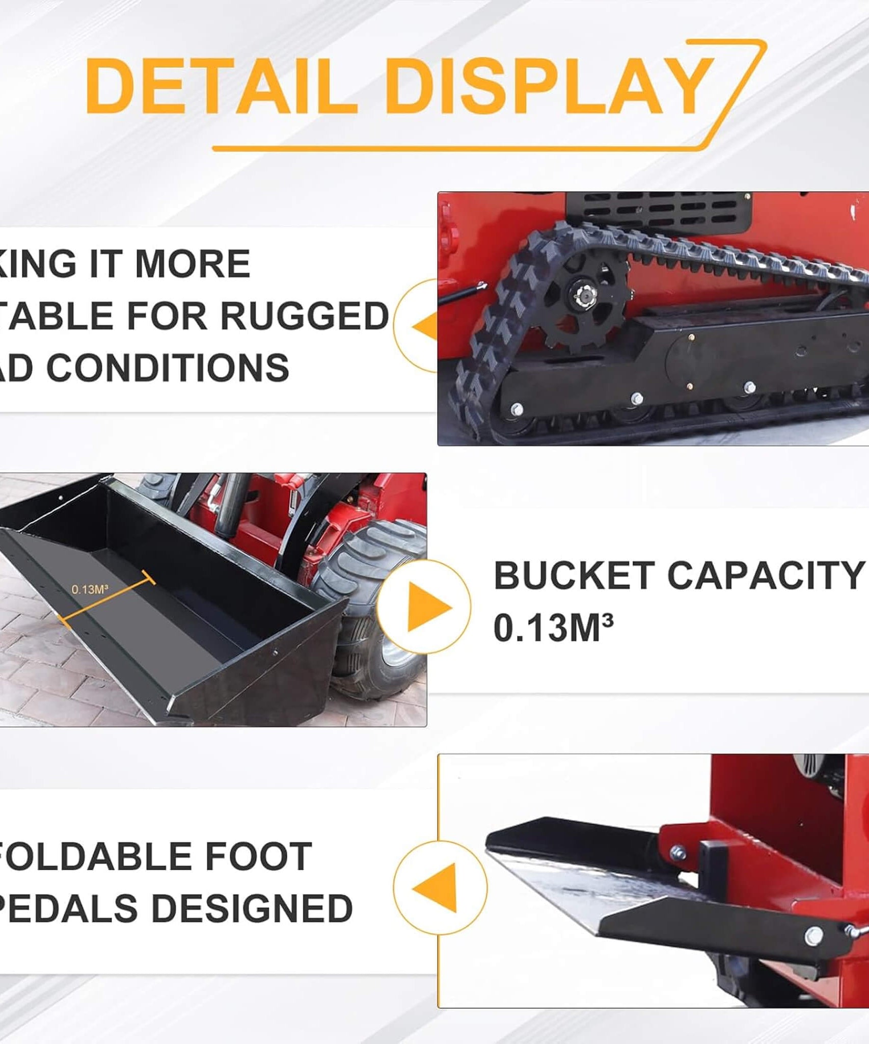 Heavy-Duty 13.5HP Mini Crawler Skid Steer Loader With Bucket (SAK39052)