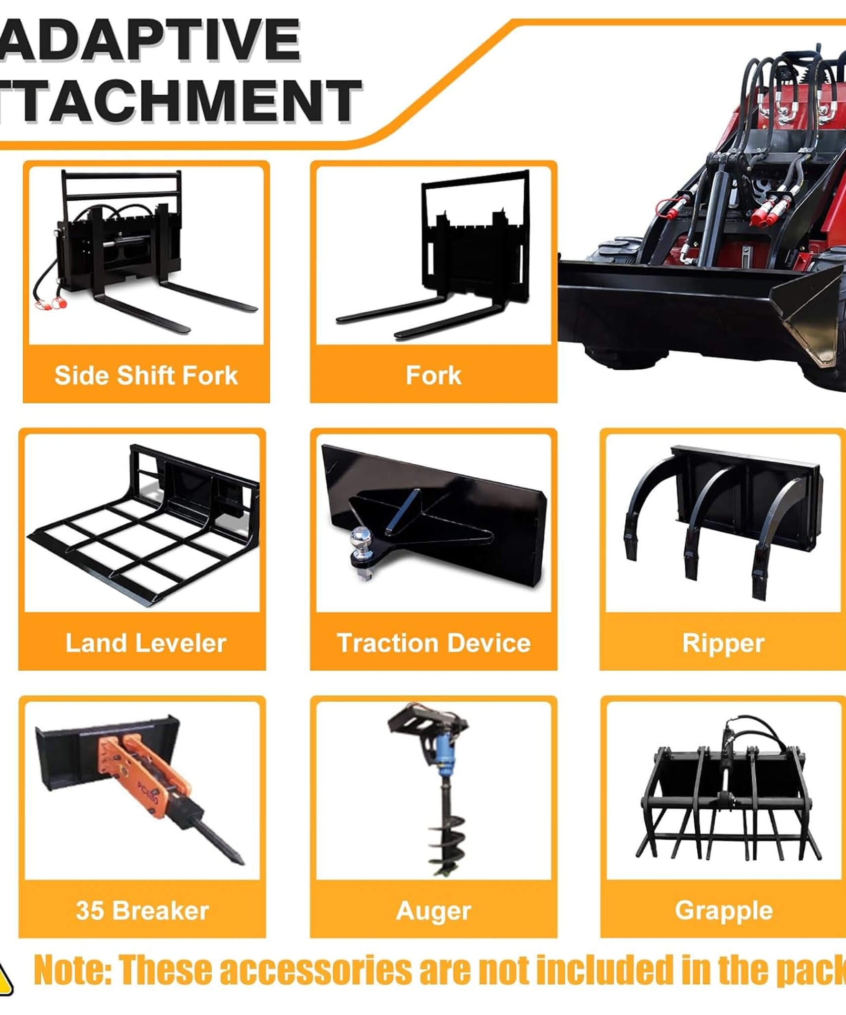 Heavy-Duty 13.5HP Mini Gas Skid Steer Loader With Wide Bucket (SAK69105)