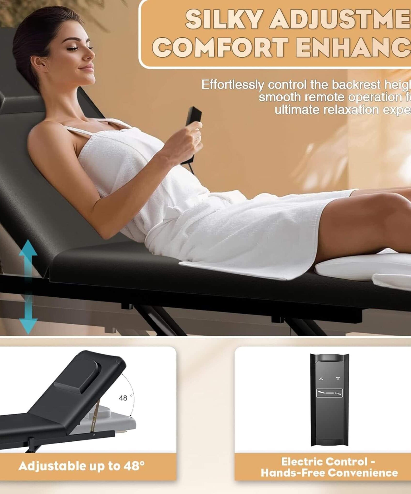 Heavy-Duty 1500 LBS Adjustable Electric Massage Table With Lift (SAK74105)