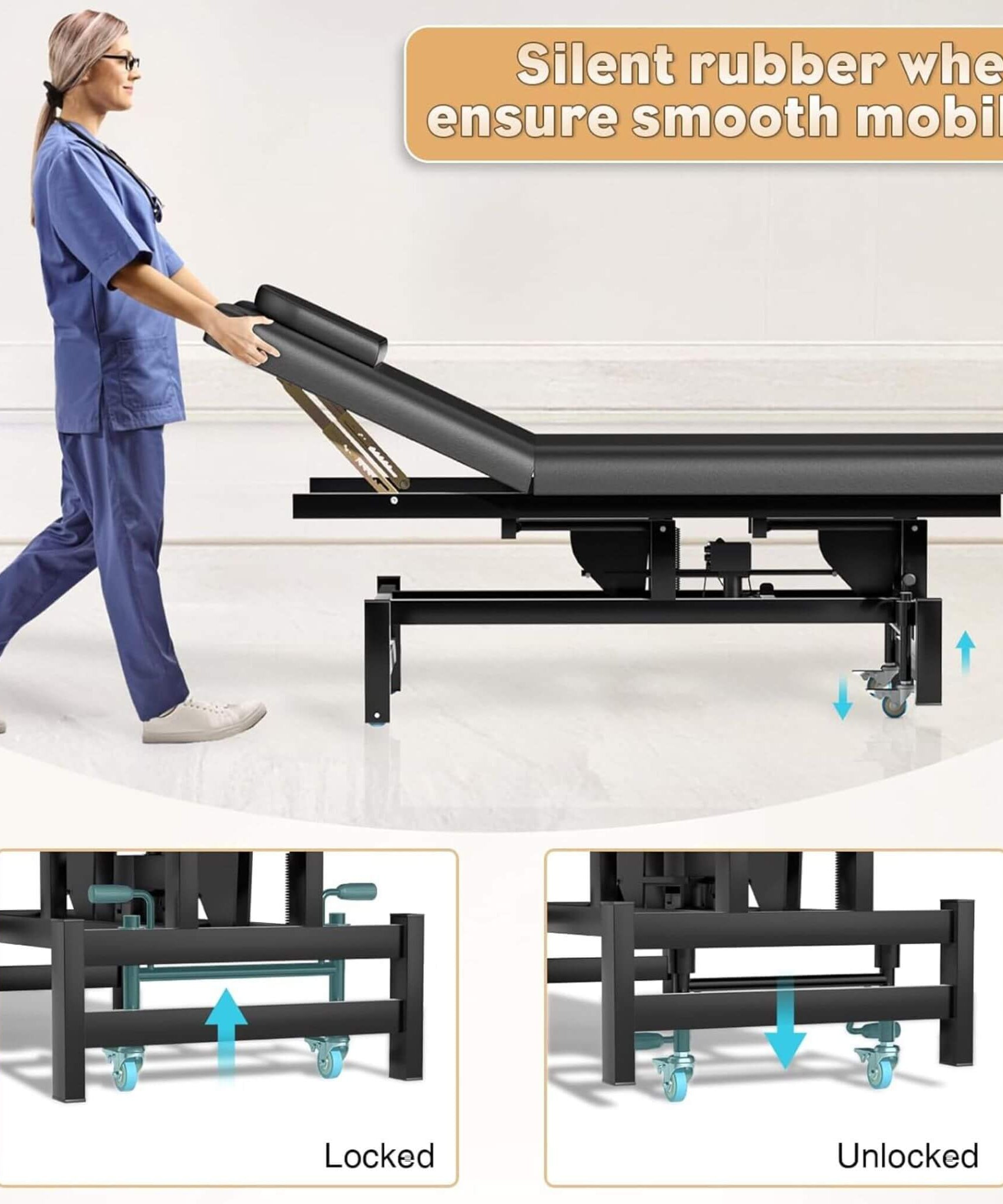 Heavy-Duty 1500 LBS Adjustable Electric Massage Table With Lift (SAK74105)