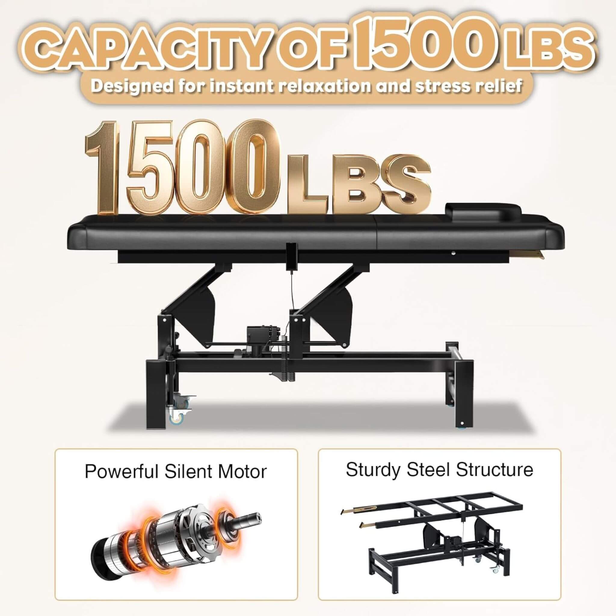 Heavy-Duty 1500 LBS Adjustable Electric Massage Table With Lift (SAK74105)