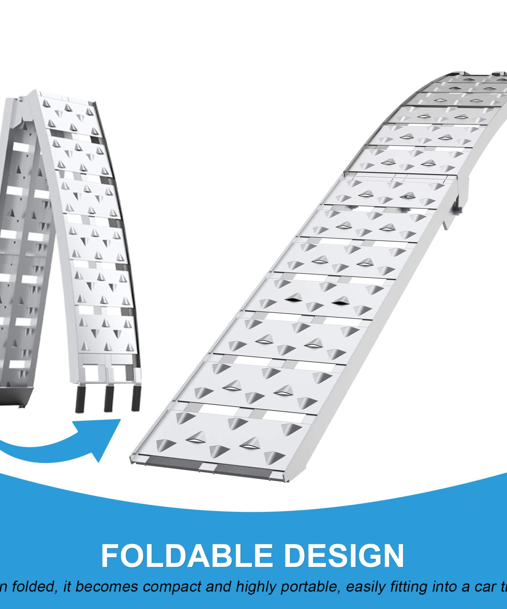 Heavy-Duty 1500LB 7.5FT Folding Aluminum Loading Ramps Set (SAK30158)