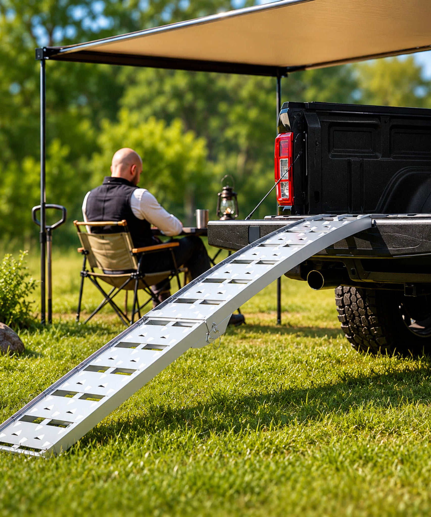Heavy-Duty 1500LB 7.5FT Folding Aluminum Loading Ramps Set (SAK30158)