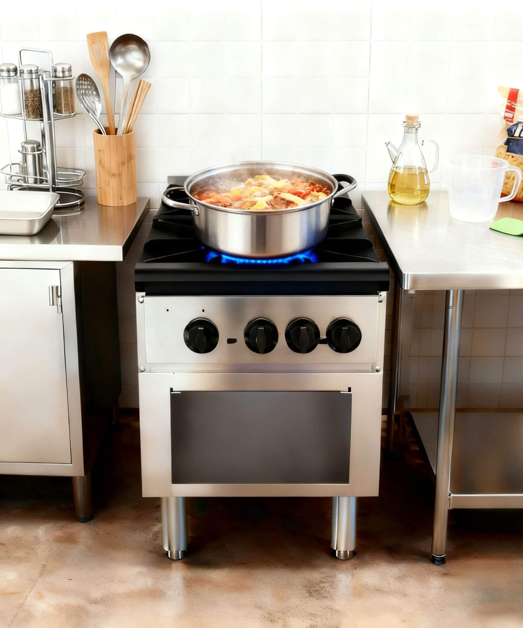 Heavy-Duty 18K BTU Commercial 2-Burner Stainless Steel Gas Stove Range (SAK40721)
