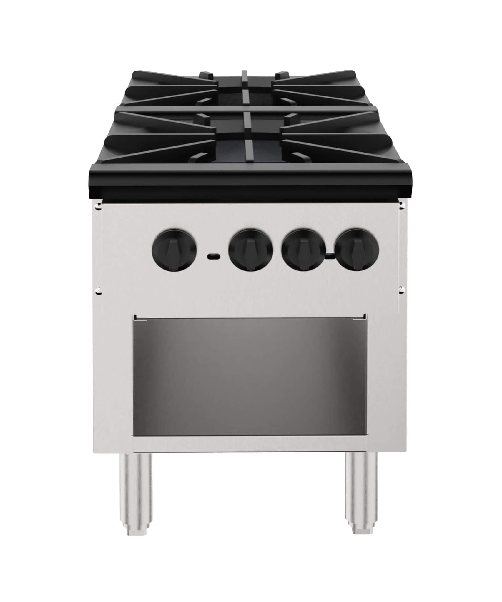 Heavy-Duty 18K BTU Commercial 2-Burner Stainless Steel Gas Stove Range (SAK40721)