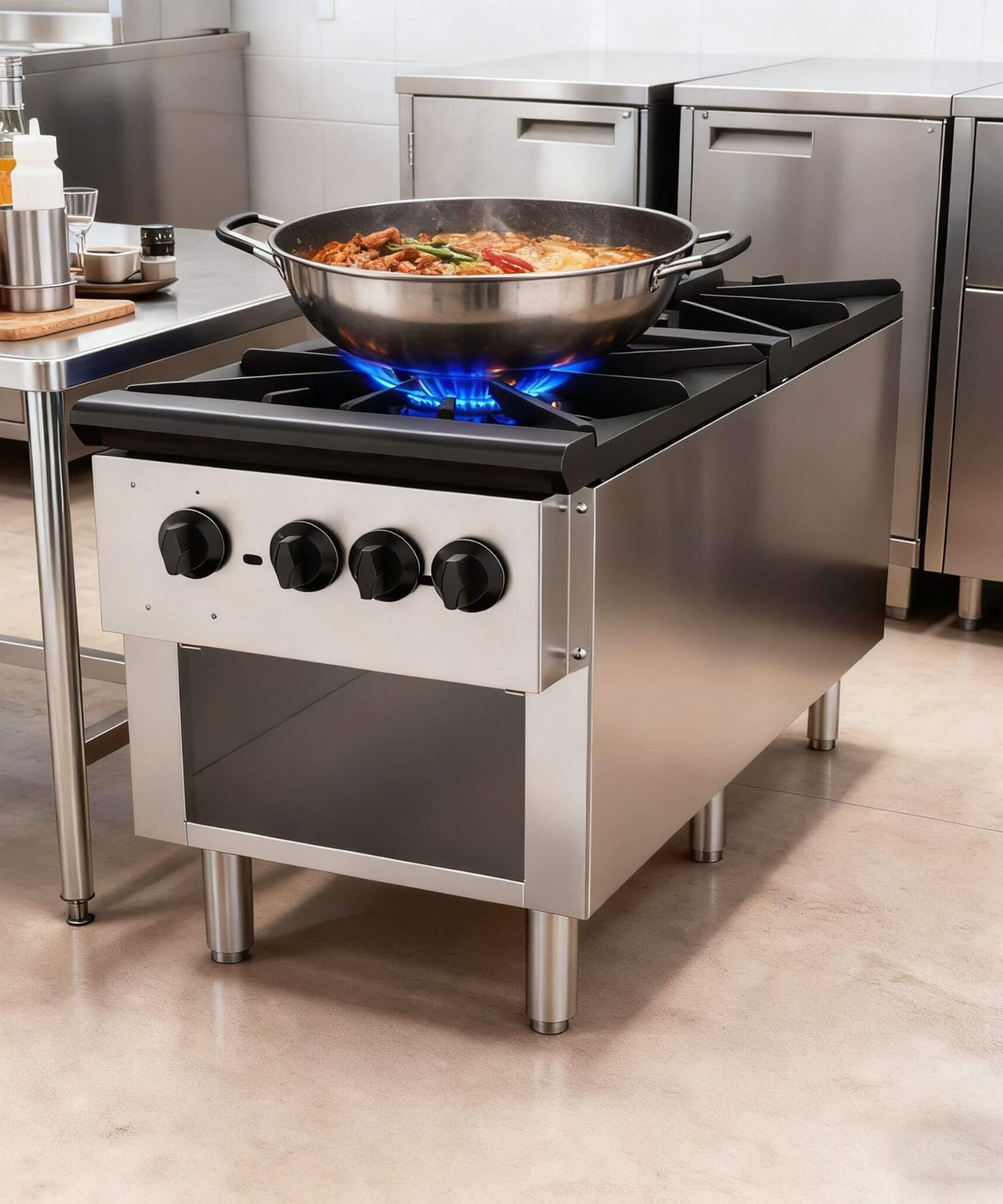 Heavy-Duty 18K BTU Commercial 2-Burner Stainless Steel Gas Stove Range (SAK40721)