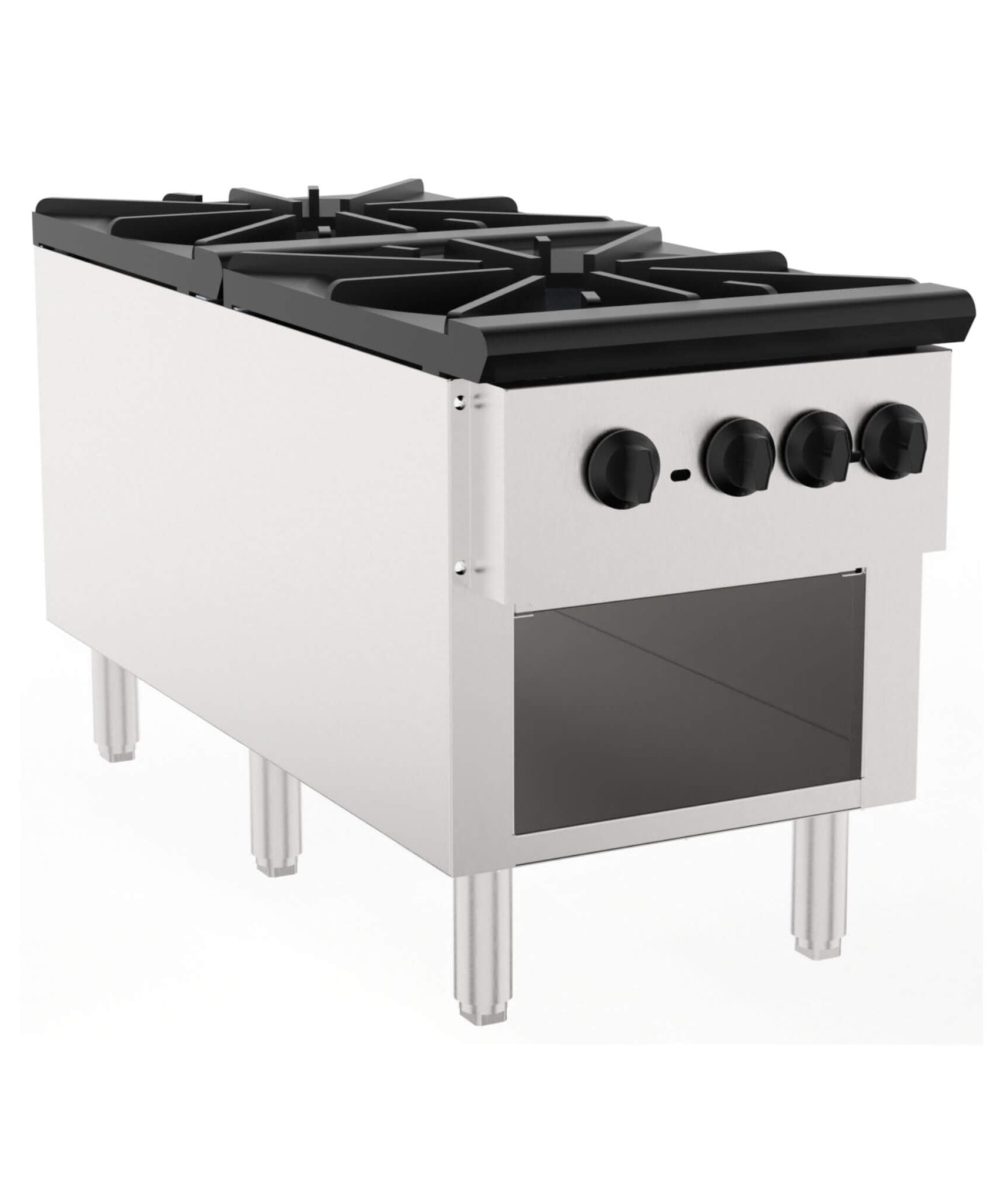 Heavy-Duty 18K BTU Commercial 2-Burner Stainless Steel Gas Stove Range (SAK40721)