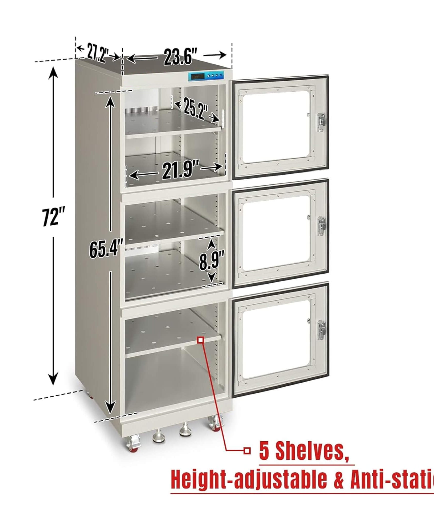 Heavy-Duty 192-Gallon Stainless Steel Nitrogen Dry Cabinet [1-10% RH] (SAK27184)