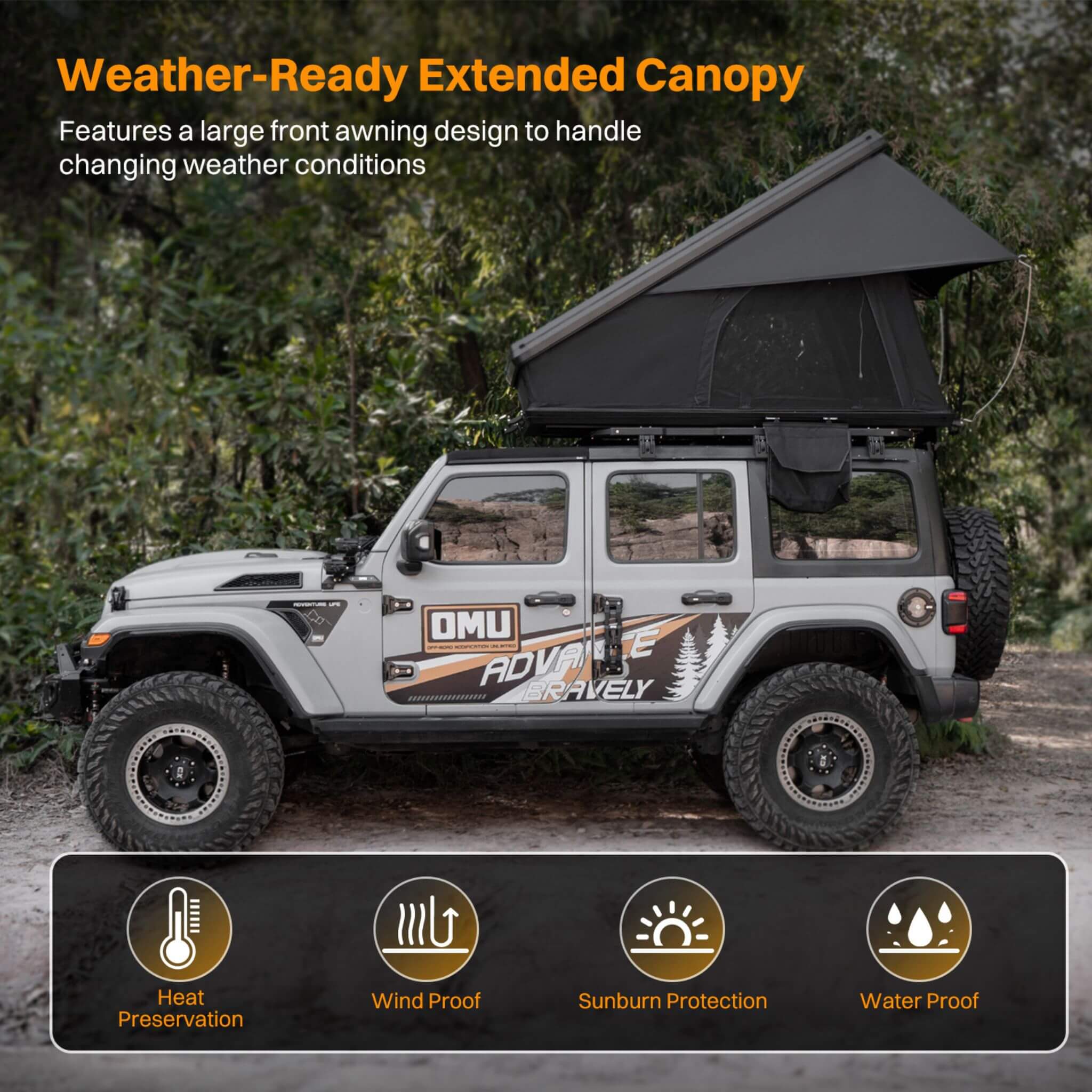 Trailora Altitude Heavy-Duty Hard-Shell Rooftop Tent With Ladder [2-3 Person] (SAK93120)