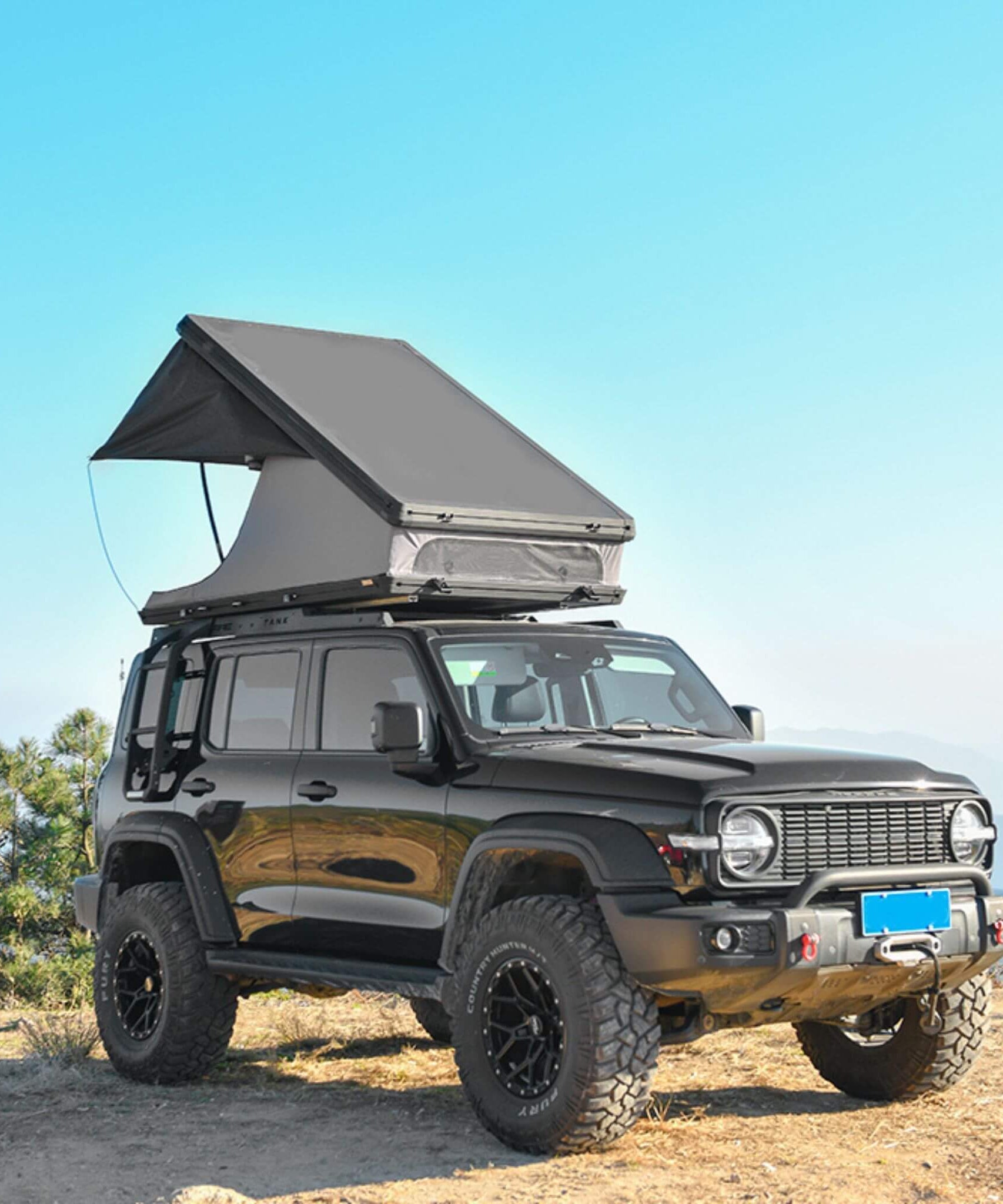 Trailora Altitude Heavy-Duty Hard-Shell Rooftop Tent With Ladder [2-3 Person] (SAK93120)