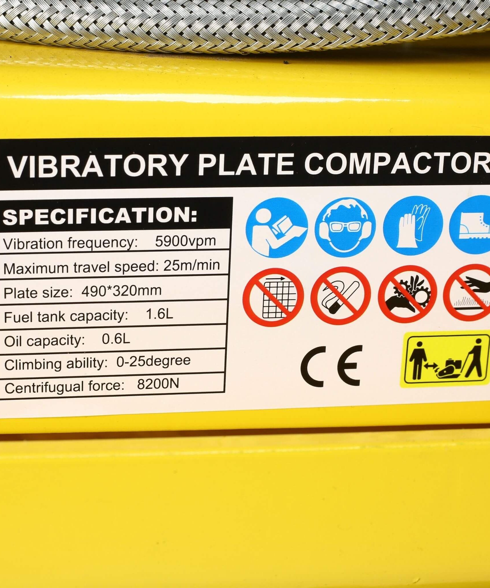 Heavy-Duty 2.5HP 79CC 8200N Gas-Powered Plate Compactor Machine (SAK58492)