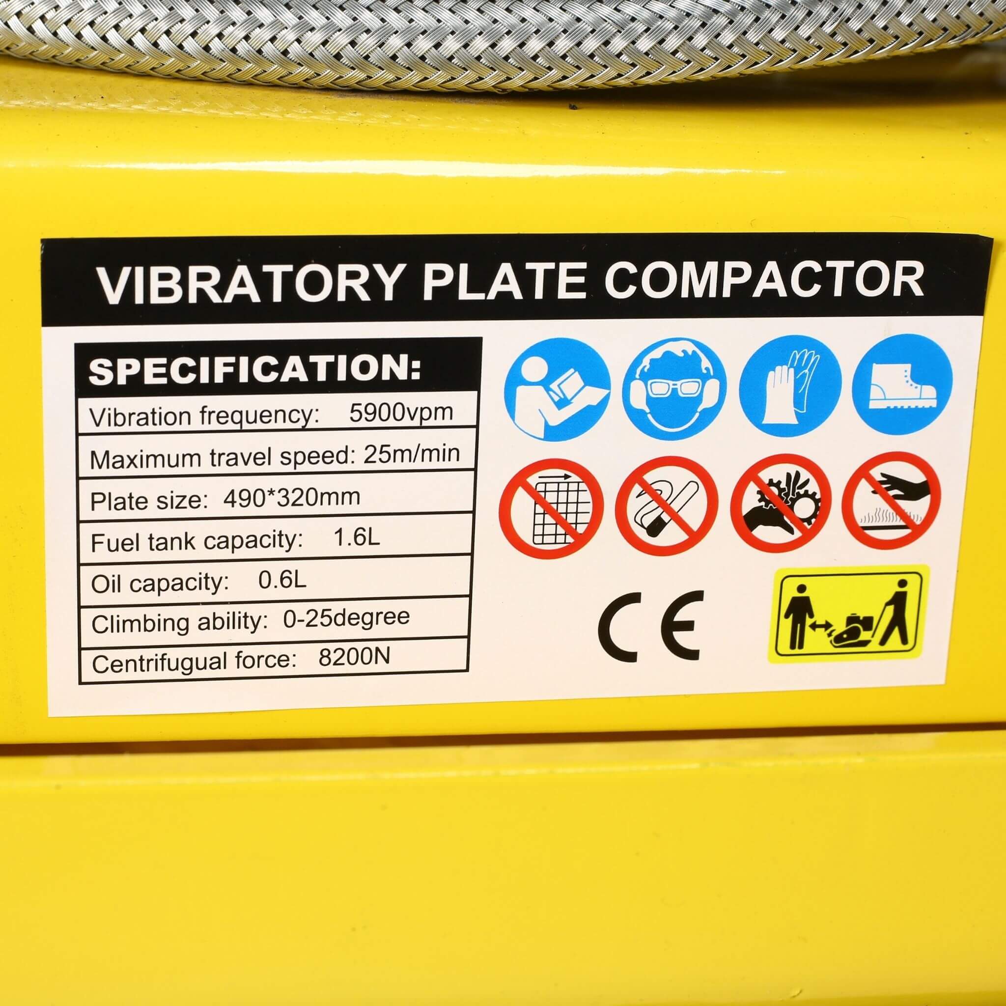 Heavy-Duty 2.5HP 79CC 8200N Gas-Powered Plate Compactor Machine (SAK58492)