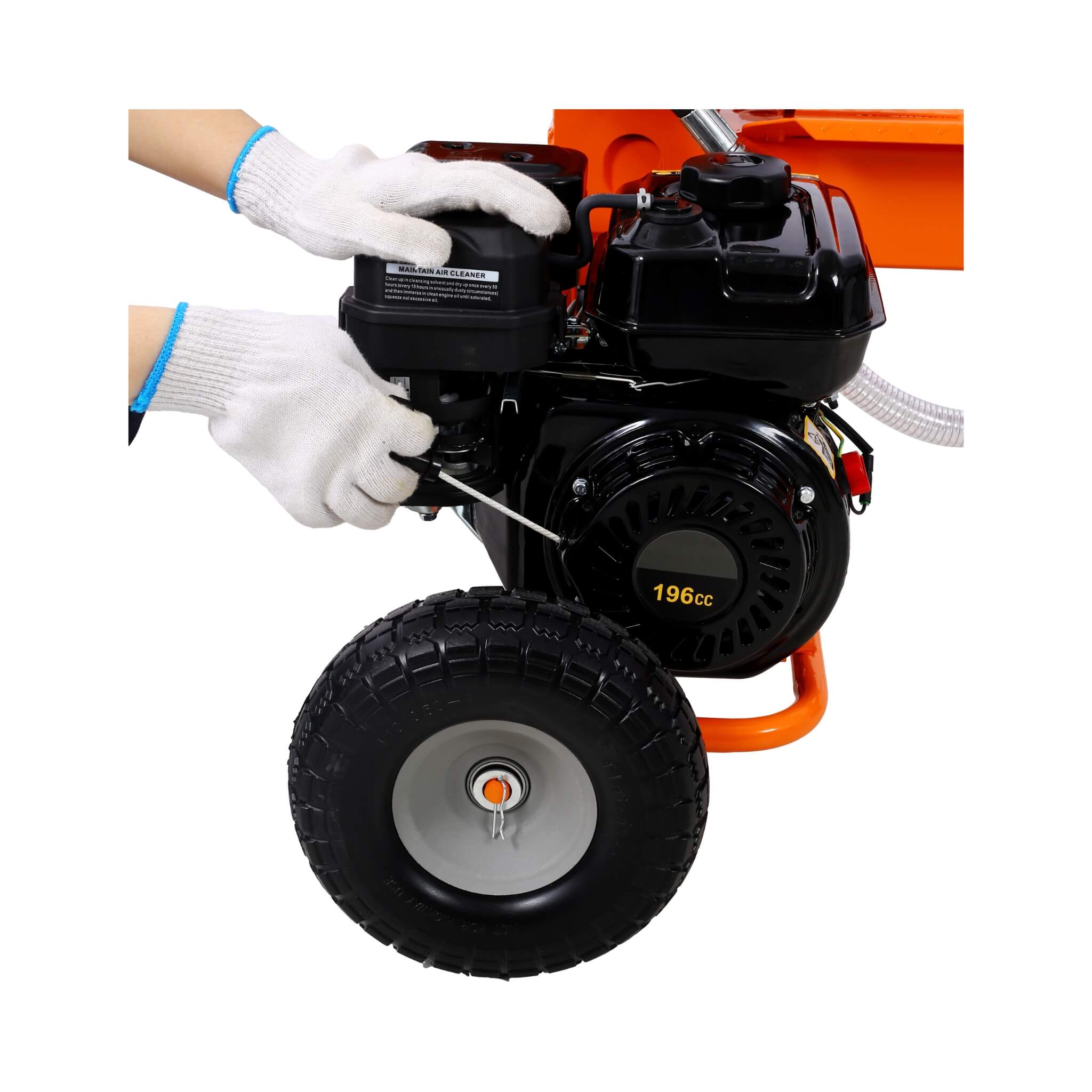 Heavy-Duty 20-Ton 7HP Portable Log Splitter With Auto-Return Hydraulic Ram (SAK15842)