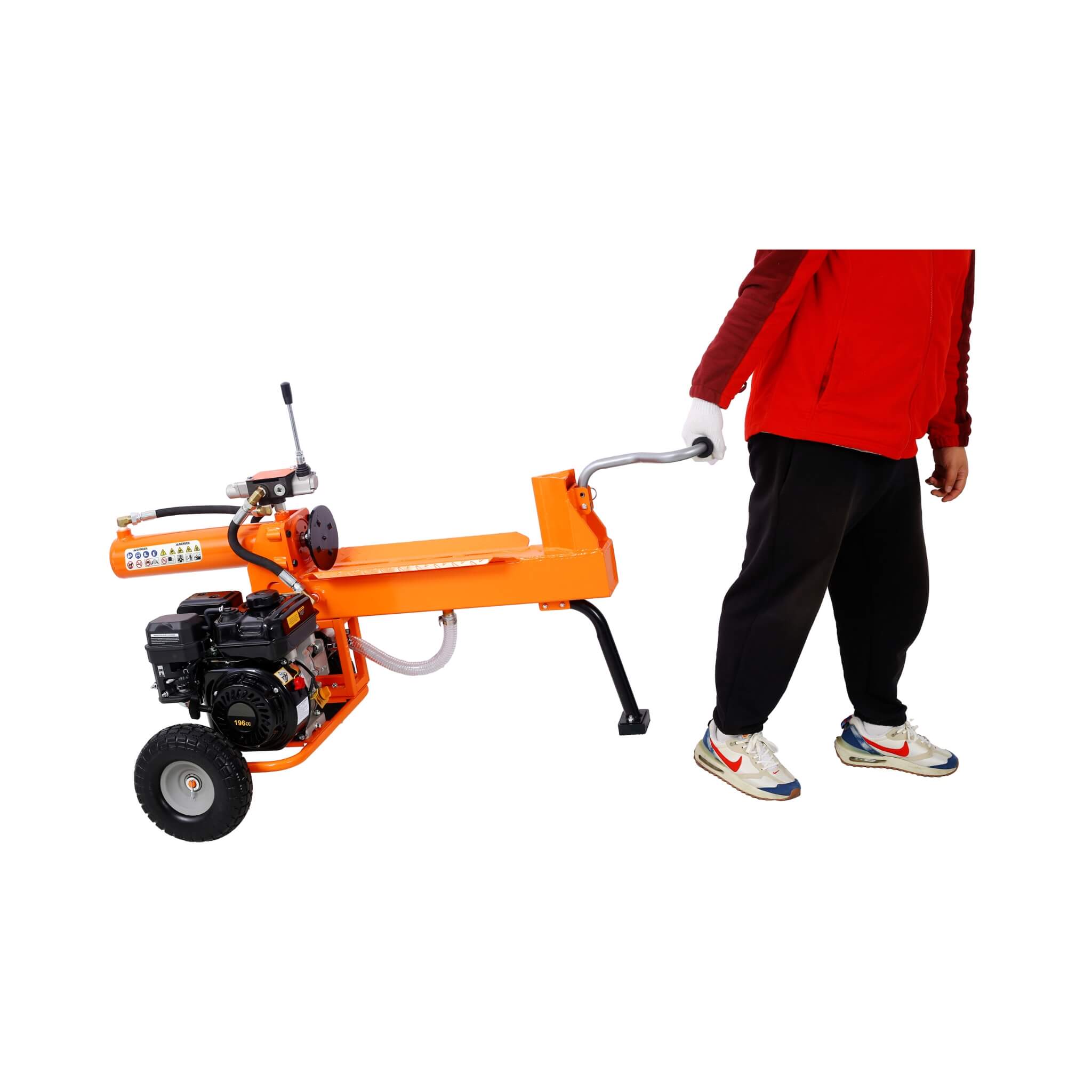 Heavy-Duty 20-Ton 7HP Portable Log Splitter With Auto-Return Hydraulic Ram (SAK15842)