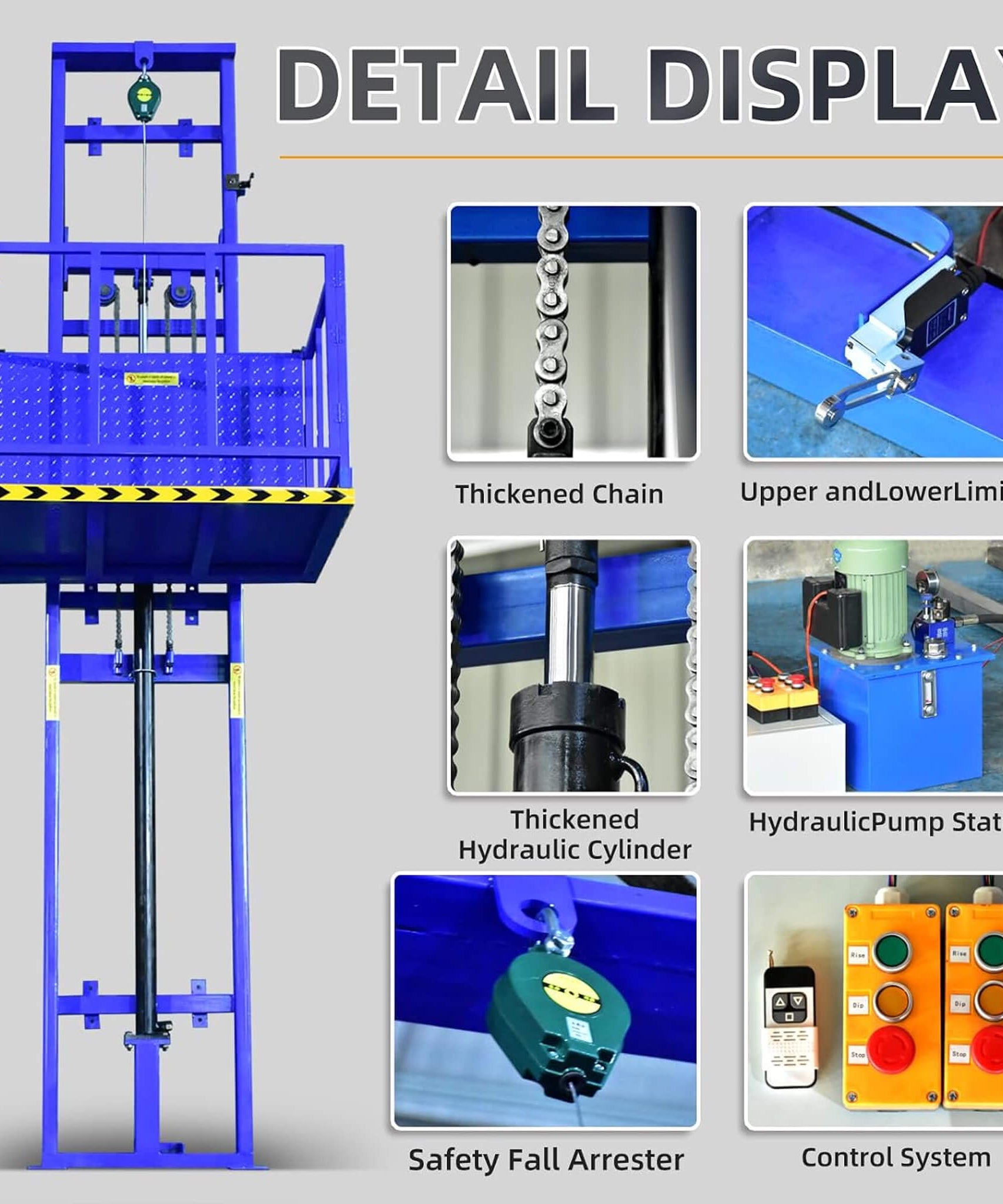 Heavy-Duty 2200 LBS Electric Hydraulic Lift Platform With Anti-Fall (SAK19456)