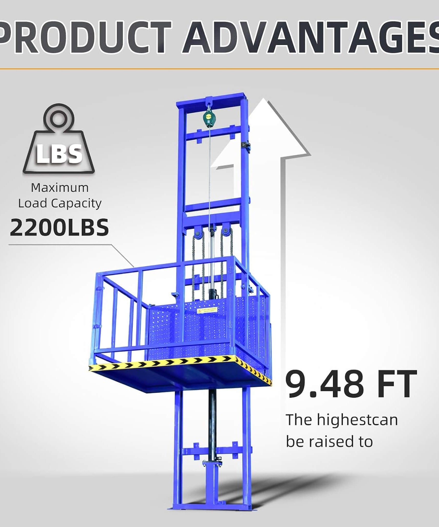 Heavy-Duty 2200 LBS Electric Hydraulic Lift Platform With Anti-Fall (SAK19456)