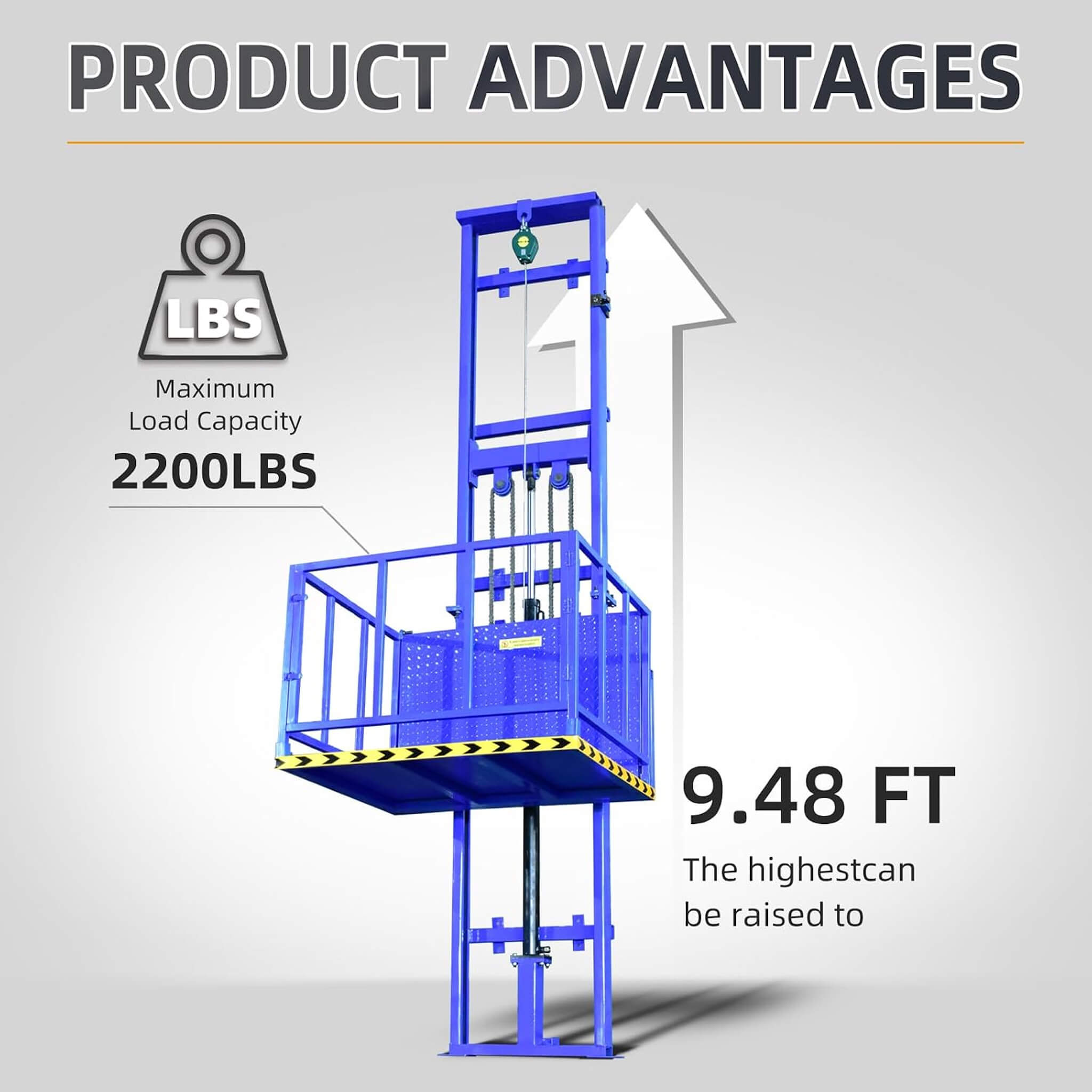 Heavy-Duty 2200 LBS Electric Hydraulic Lift Platform With Anti-Fall (SAK19456)