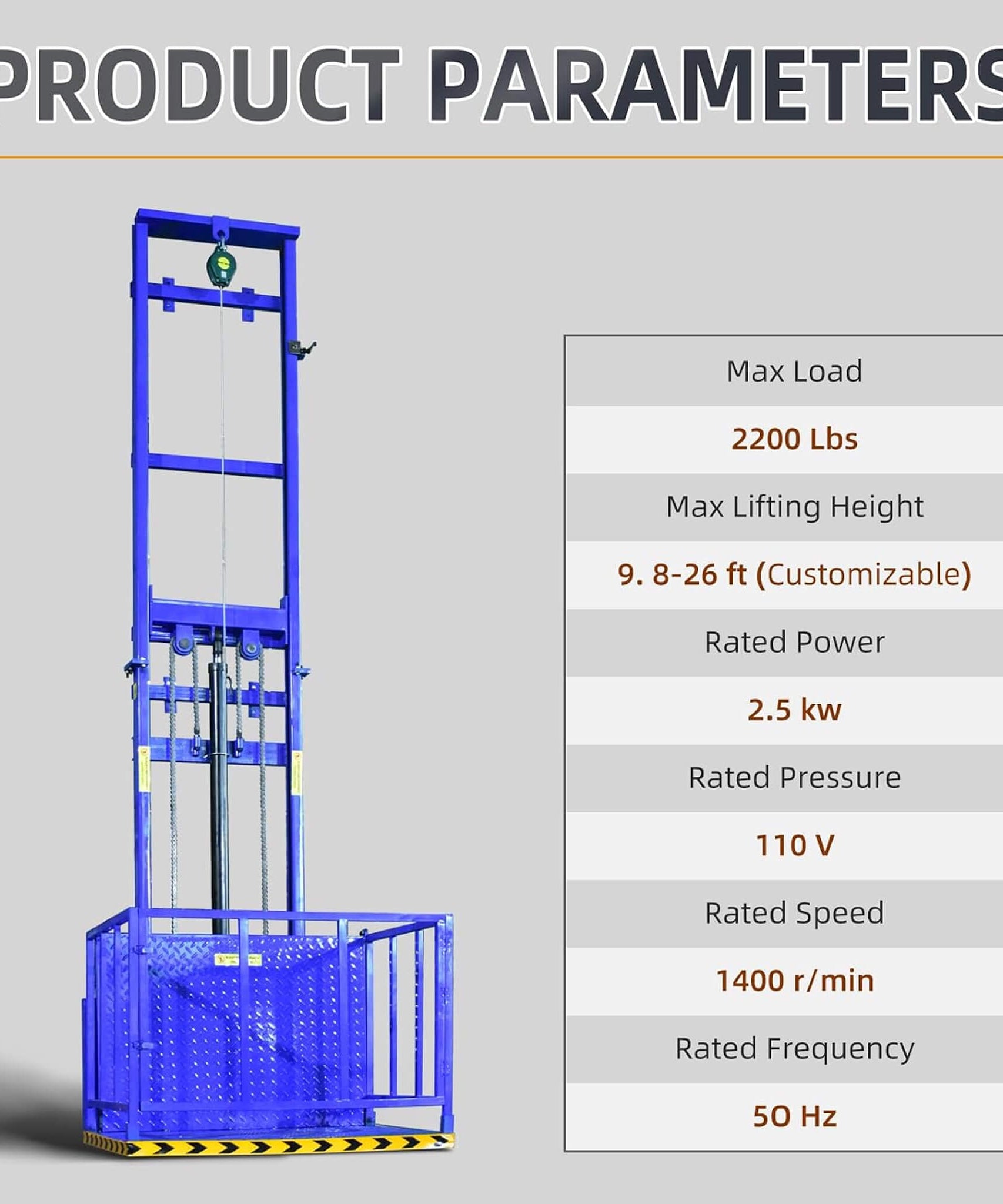 Heavy-Duty 2200 LBS Electric Hydraulic Lift Platform With Anti-Fall (SAK19456)