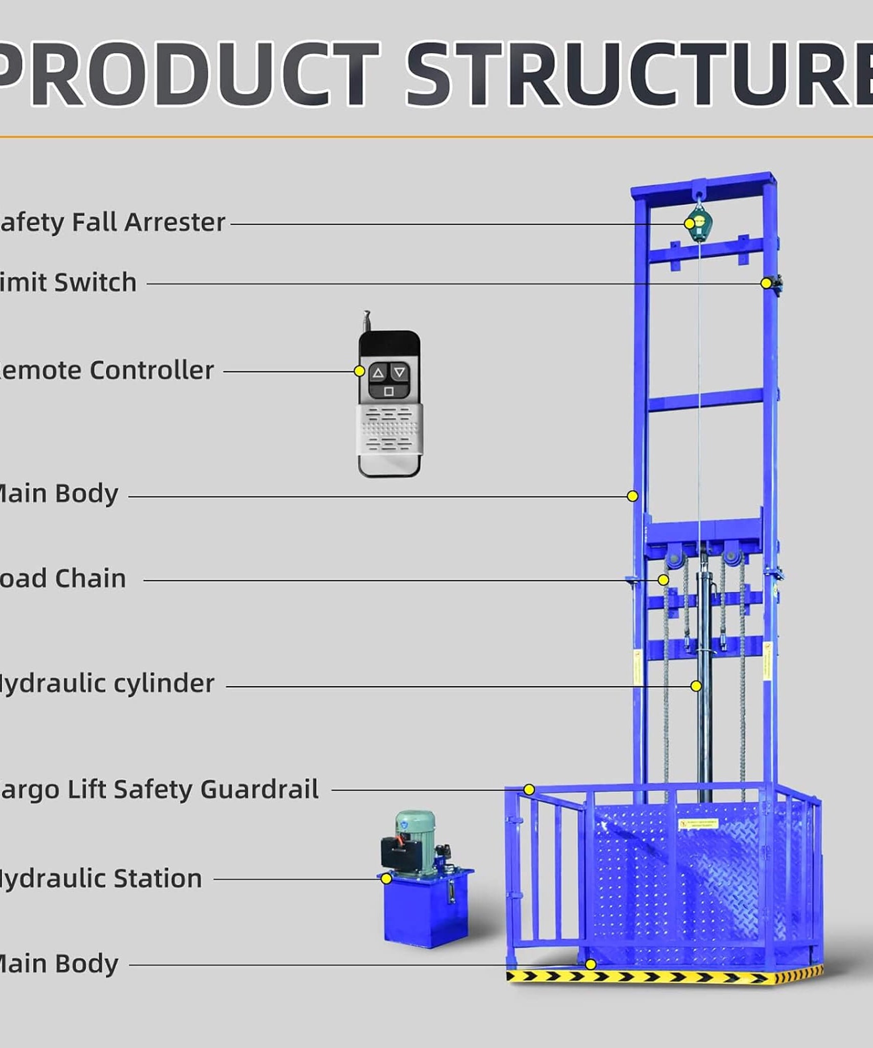 Heavy-Duty 2200 LBS Electric Hydraulic Lift Platform With Anti-Fall (SAK19456)