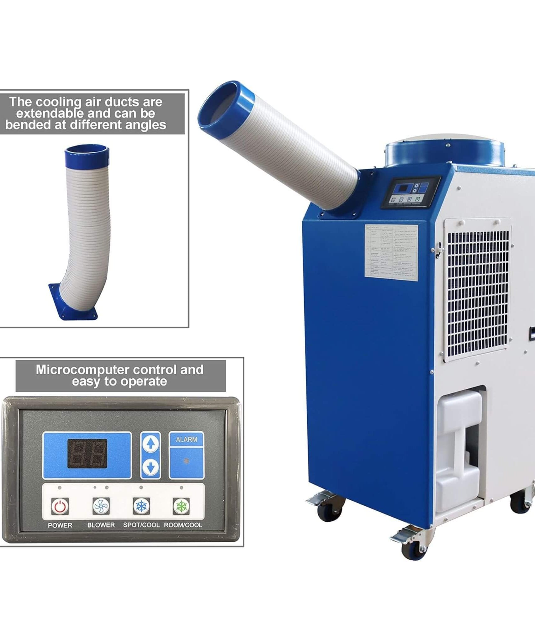Heavy-Duty 220V Portable 11K BTU Outdoor Industrial Spot Cooler Air Conditioner (SAK59327)